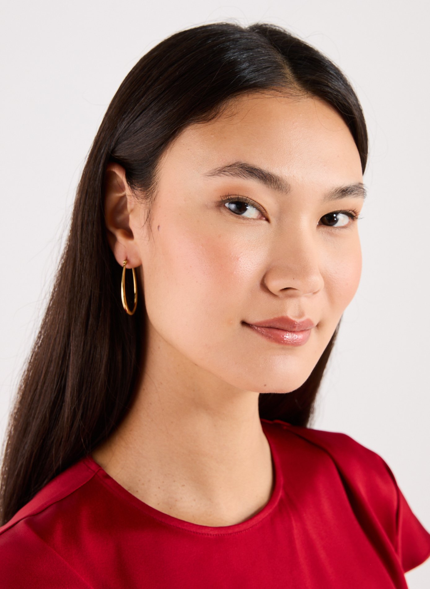 Boucles d'oreille créoles ovales  AU PRINTEMPS PARIS Doré