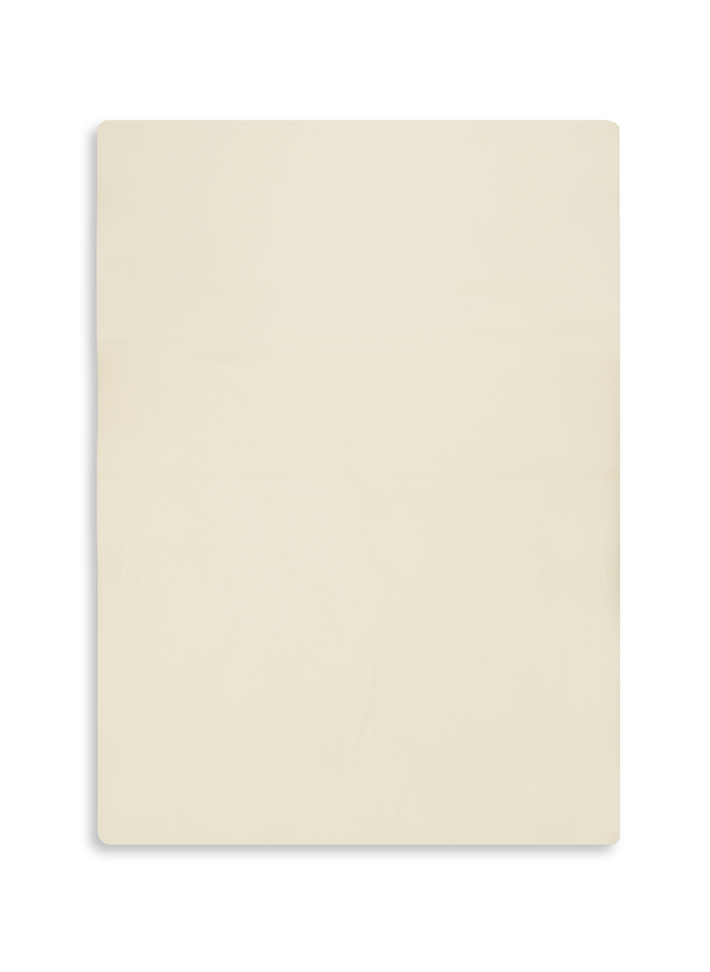 AU PRINTEMPS PARIS Fitted sheet in washed cotton percale. Beige