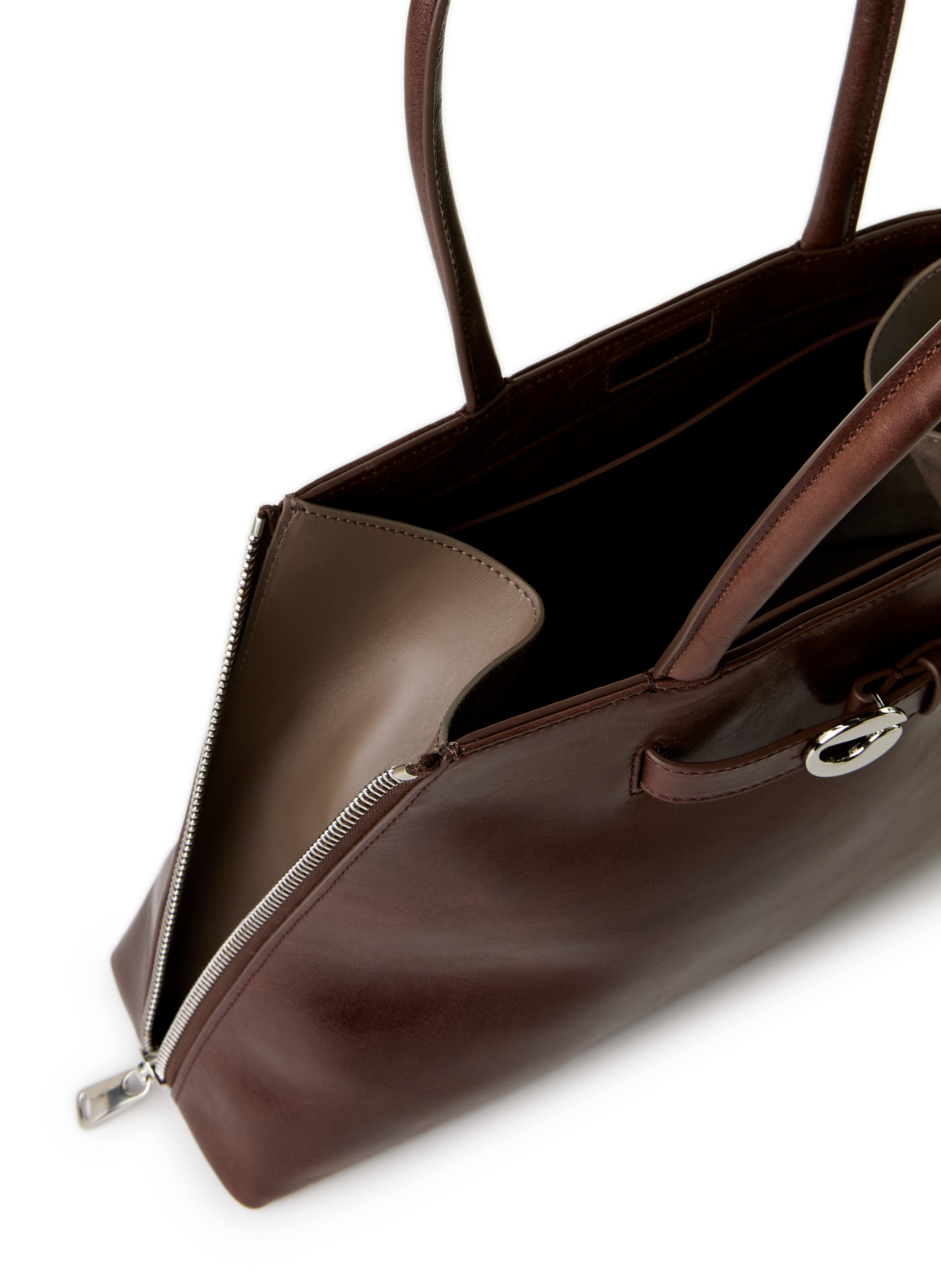 Leather baguette bag COPERNI Brown