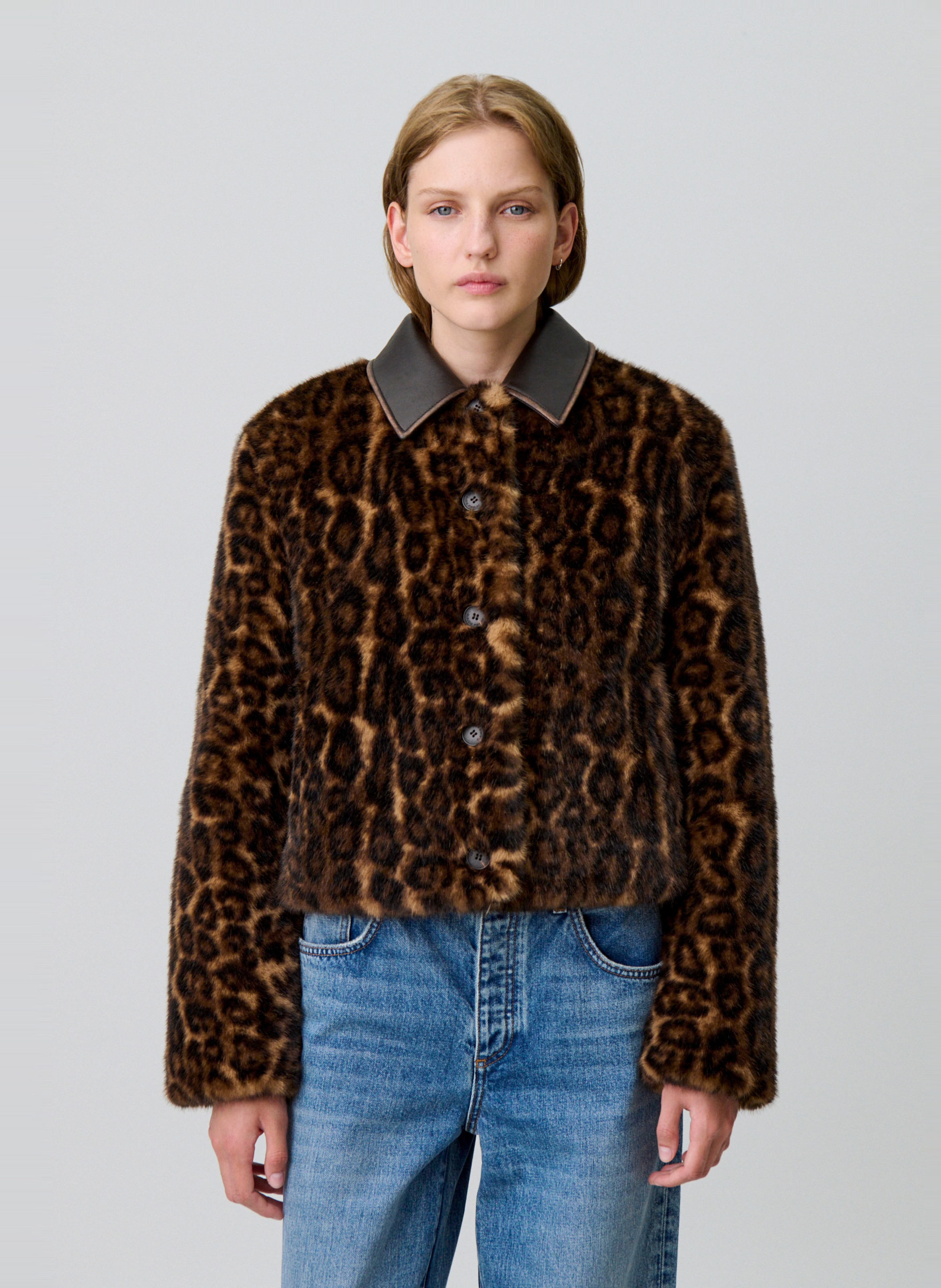 Veste col classique léopard francoise CLAUDIE PIERLOT Multicolore