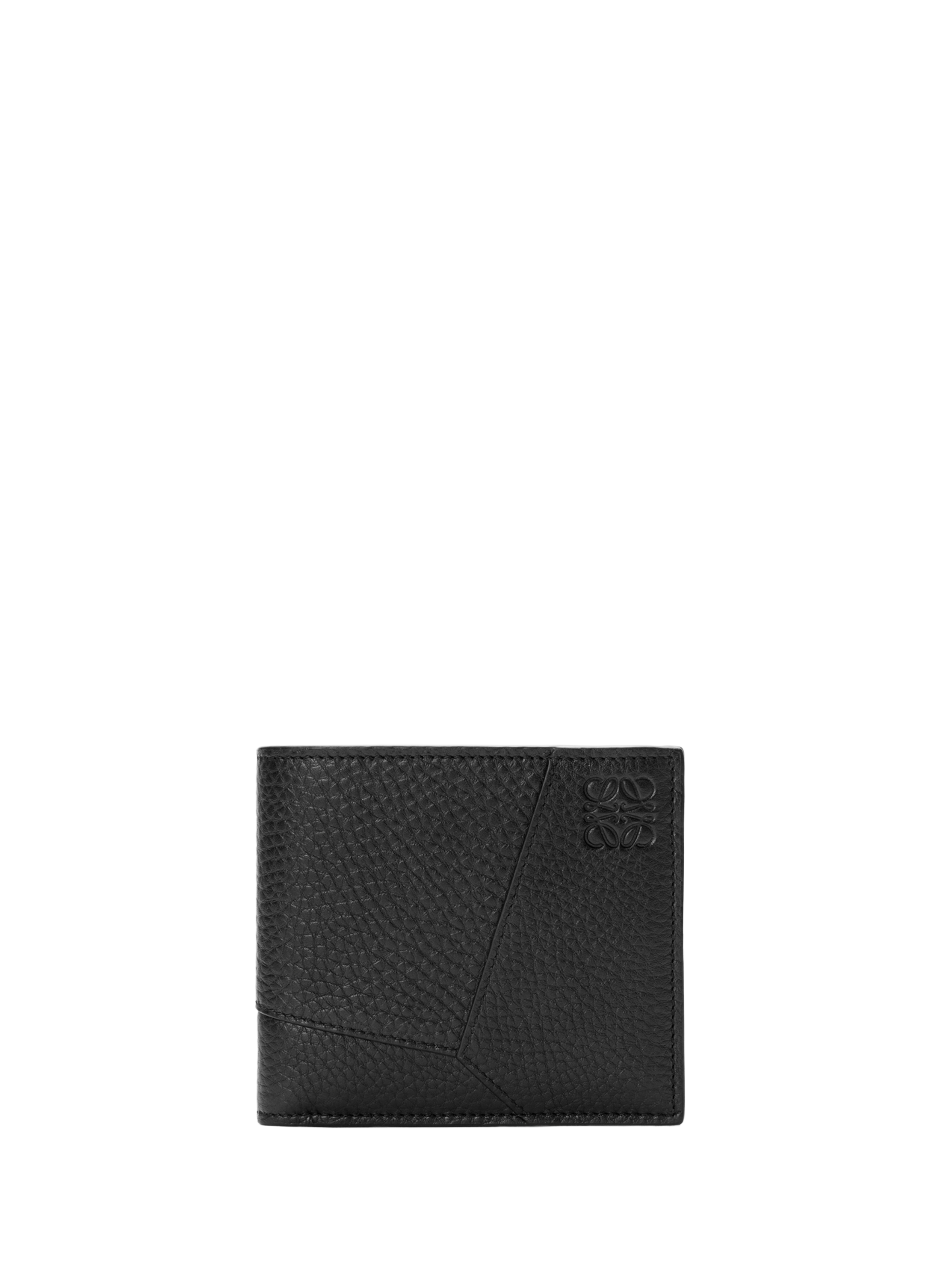 LOEWE Two-fold Puzzle calf leather wallet with soft grained finish Black
