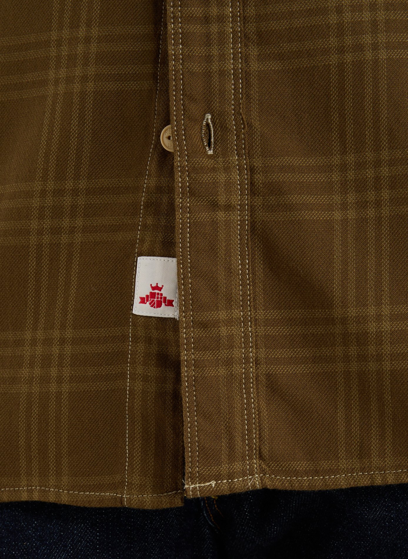 Chemise droite en coton REPLAY Vert