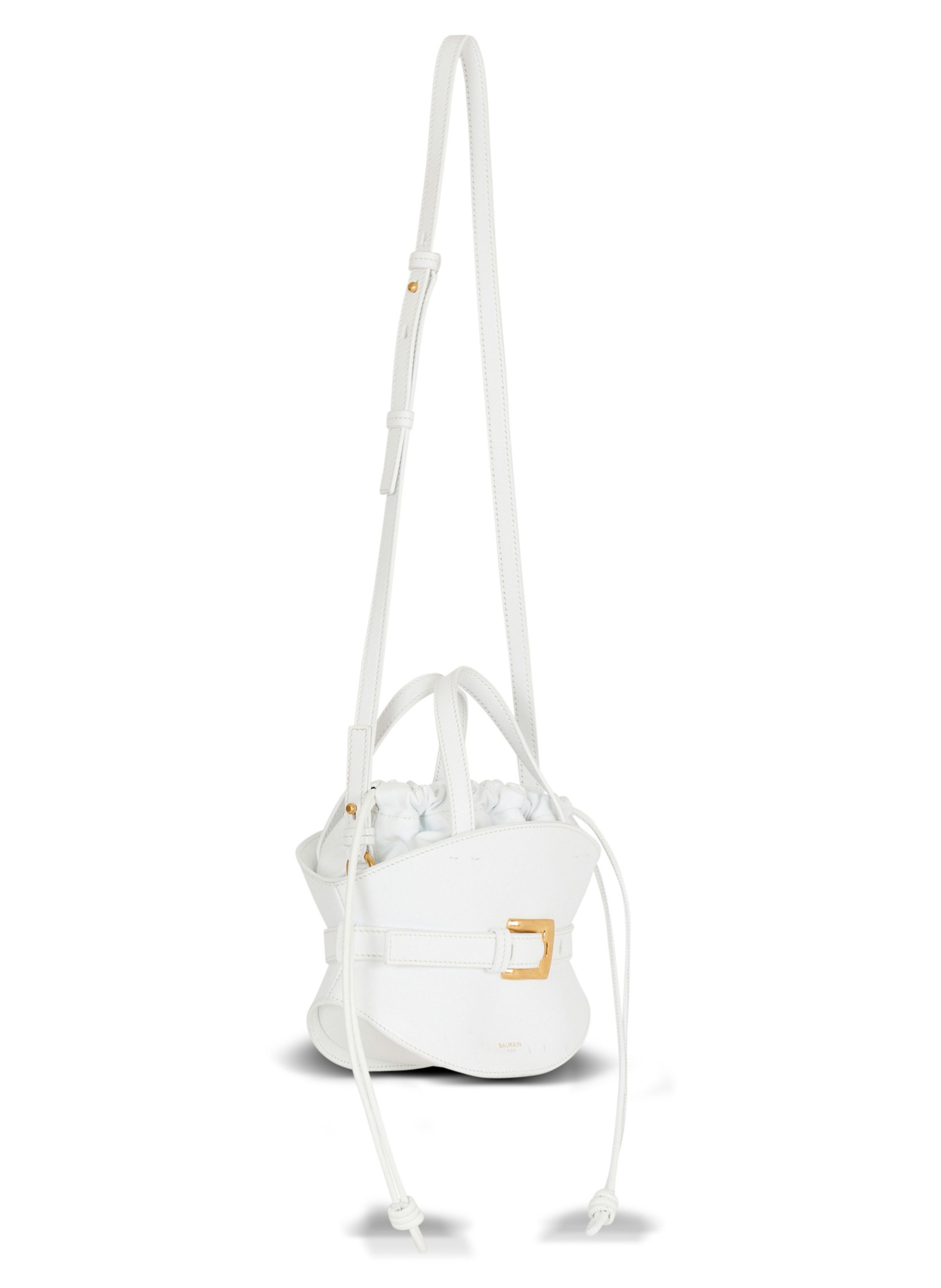 Sac shuffle mini en cuir de veau BALMAIN Blanc