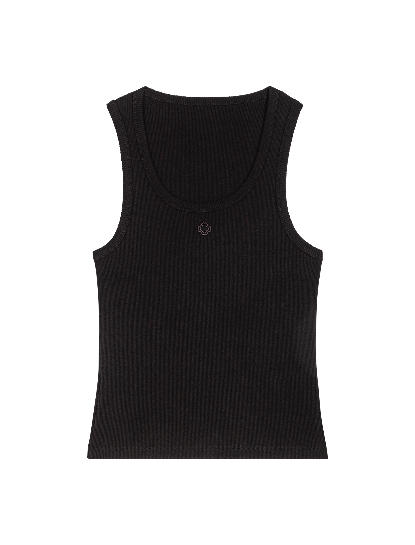 Débardeur droit col rond en coton côtelé MAJE Noir