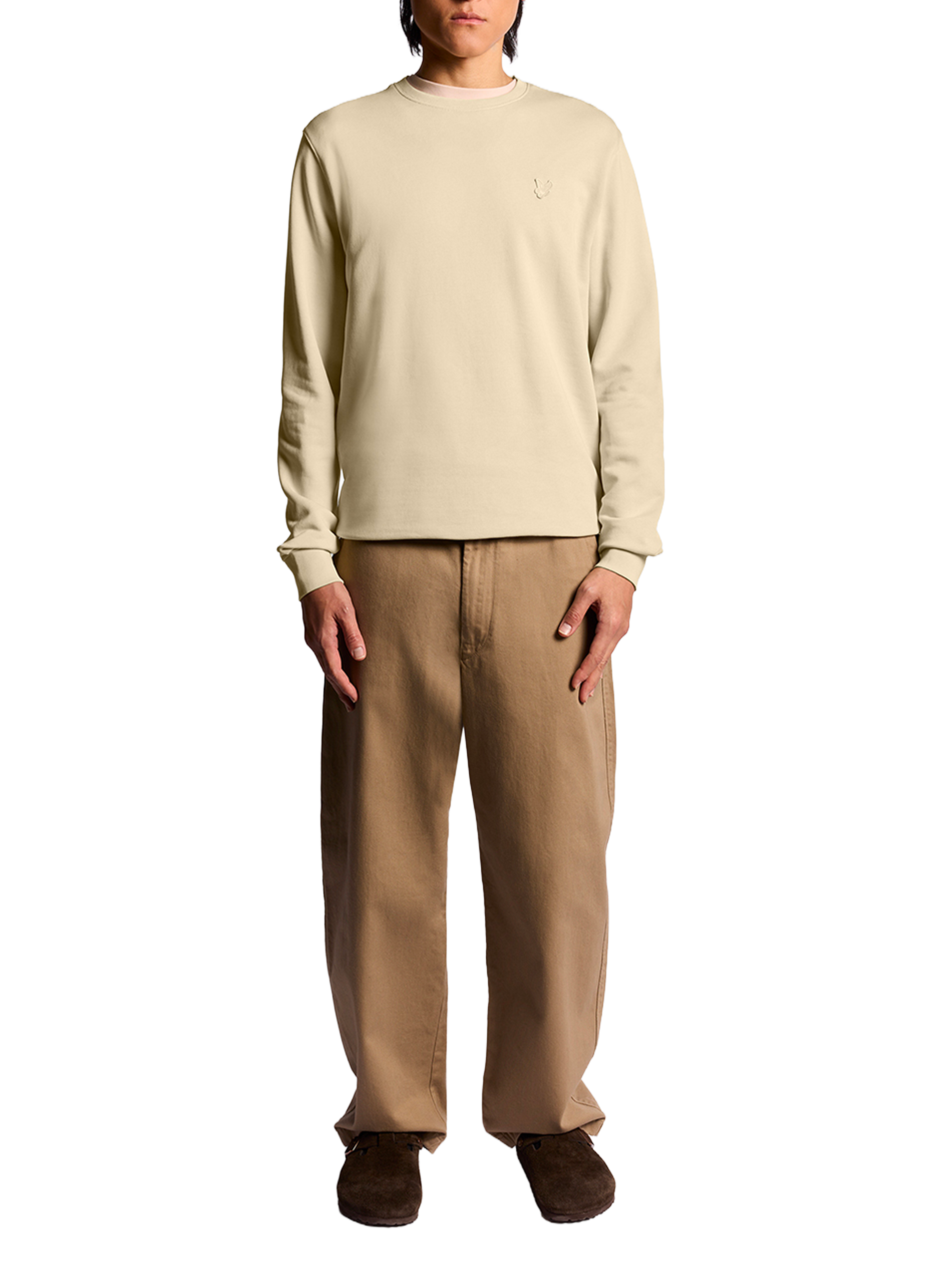 Sweat à col rond en coton LYLE & SCOTT Beige