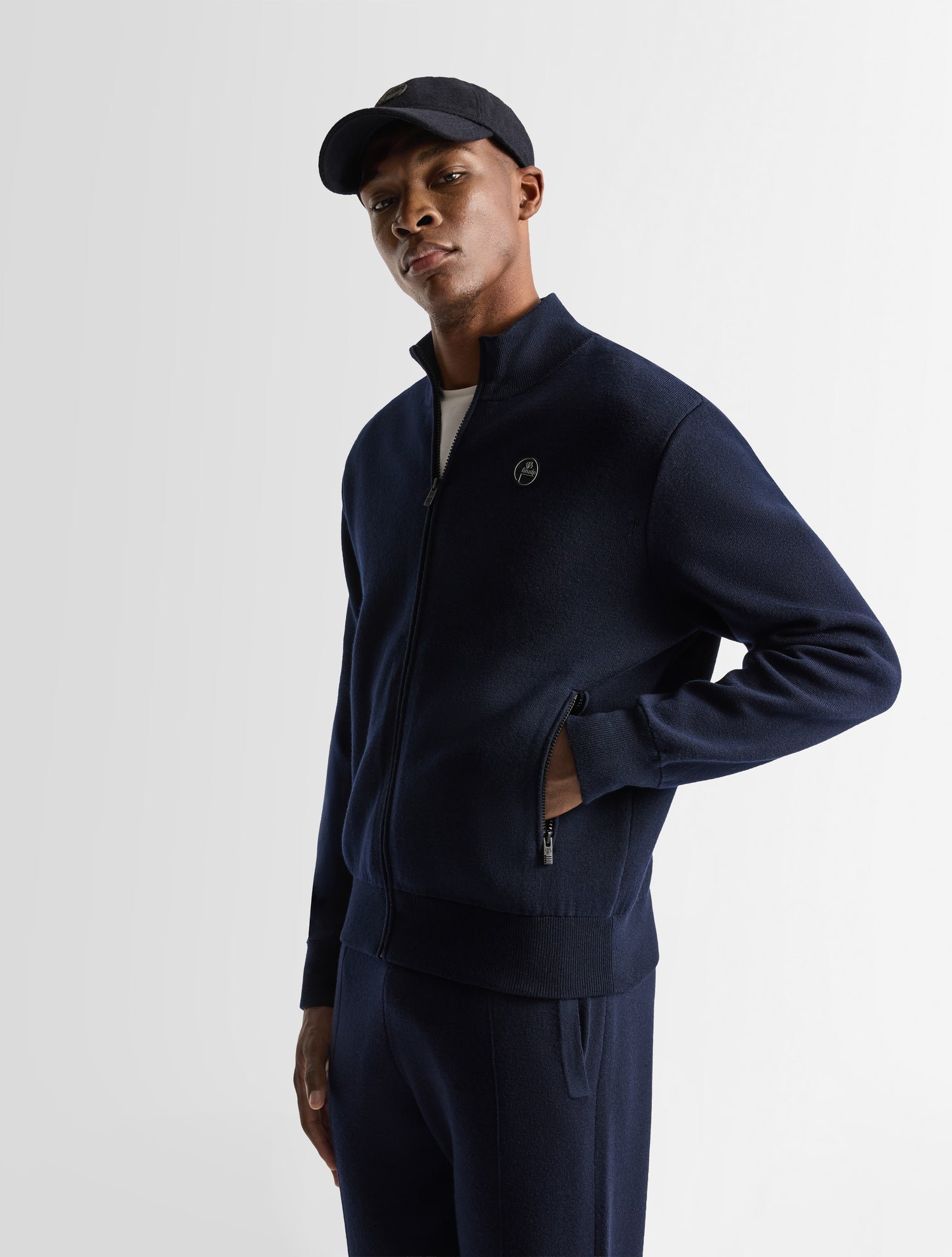 Gilet mayeul col montant coupe regular Bleu