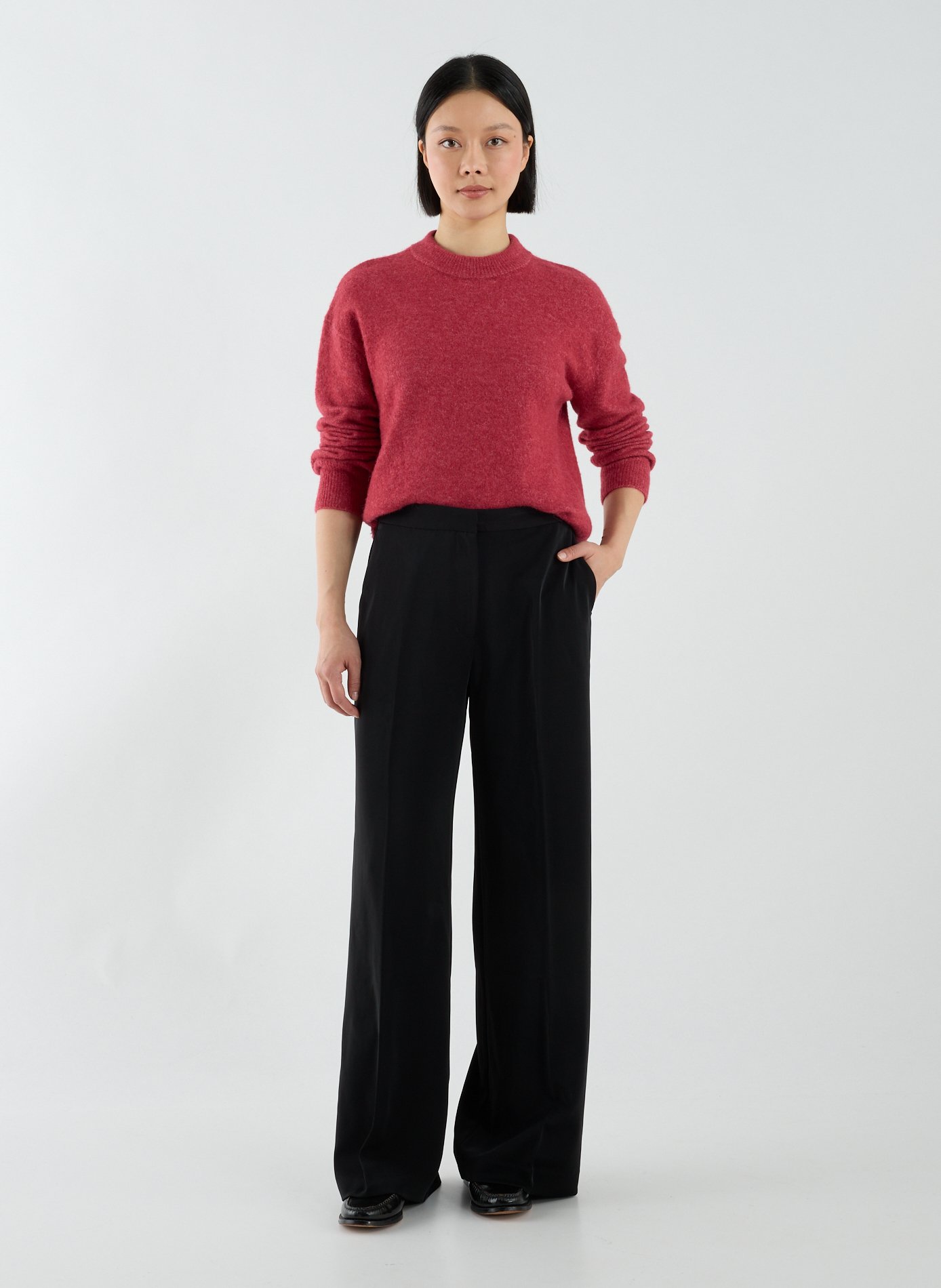 Pull duveteux en laine mélangée SAMSOE SAMSOE Rose