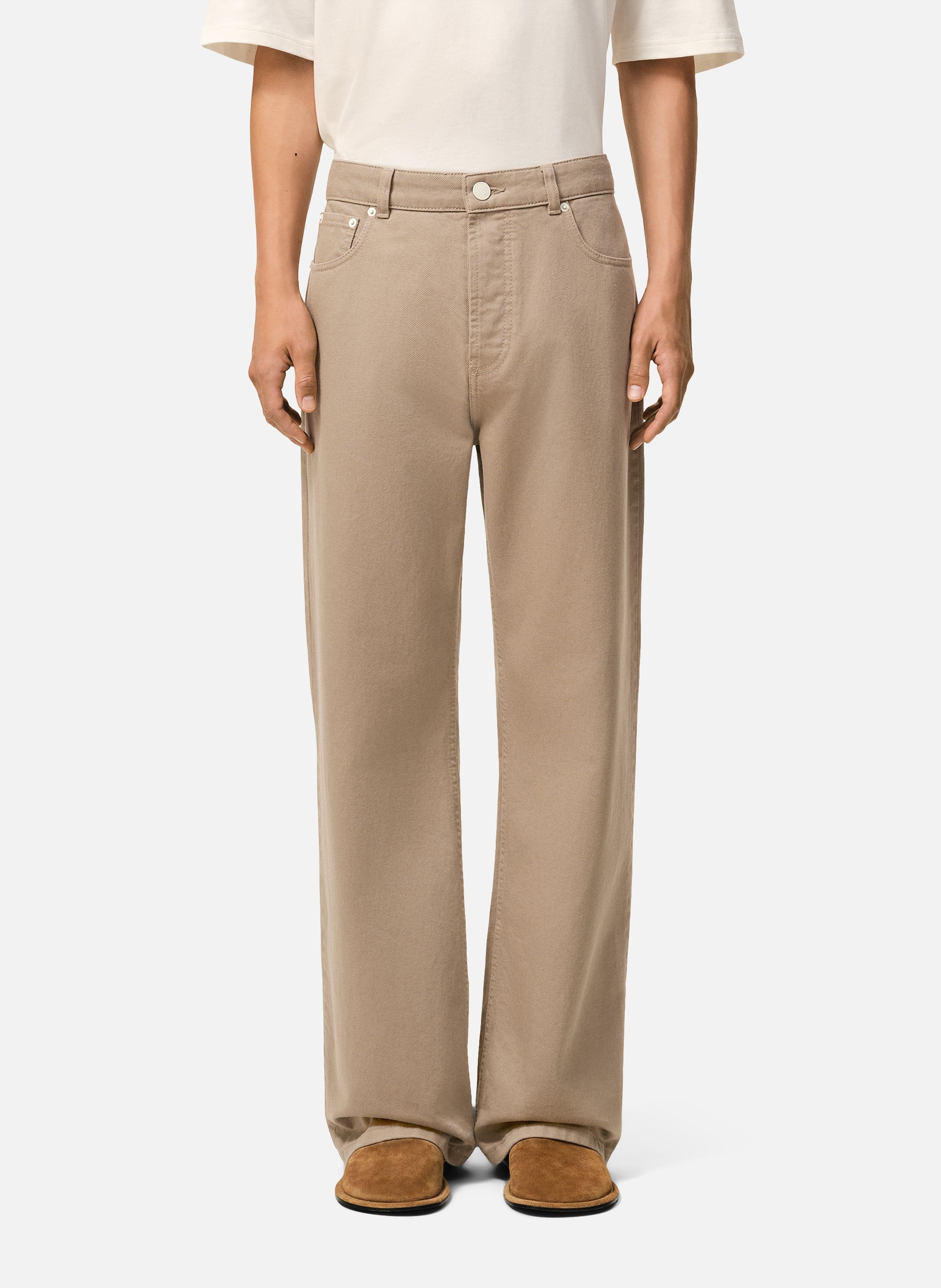 Jean coupe large en coton AMI PARIS Beige