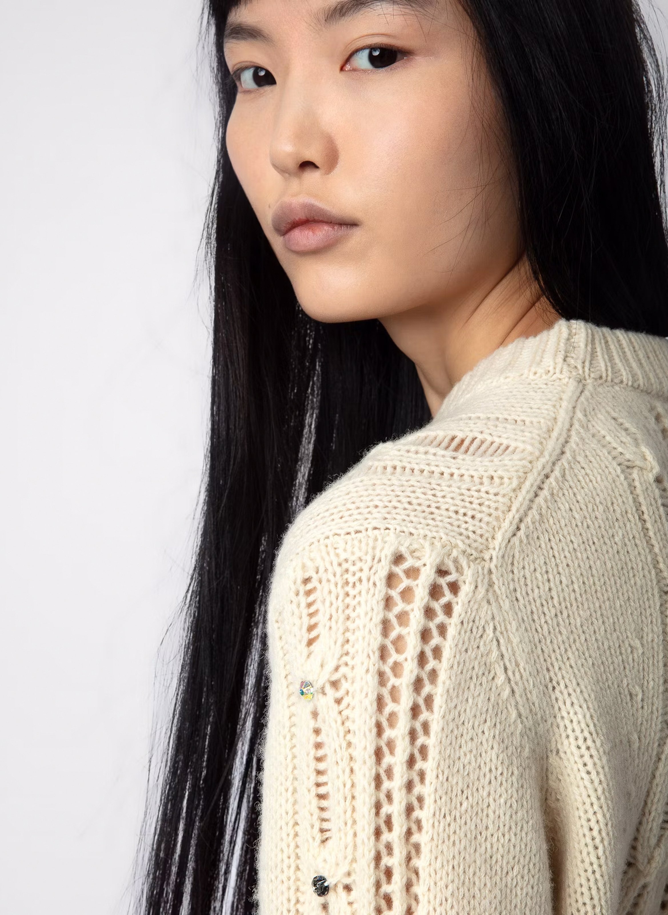 Pull col rond torsadé en laine morley ZADIG&VOLTAIRE Beige