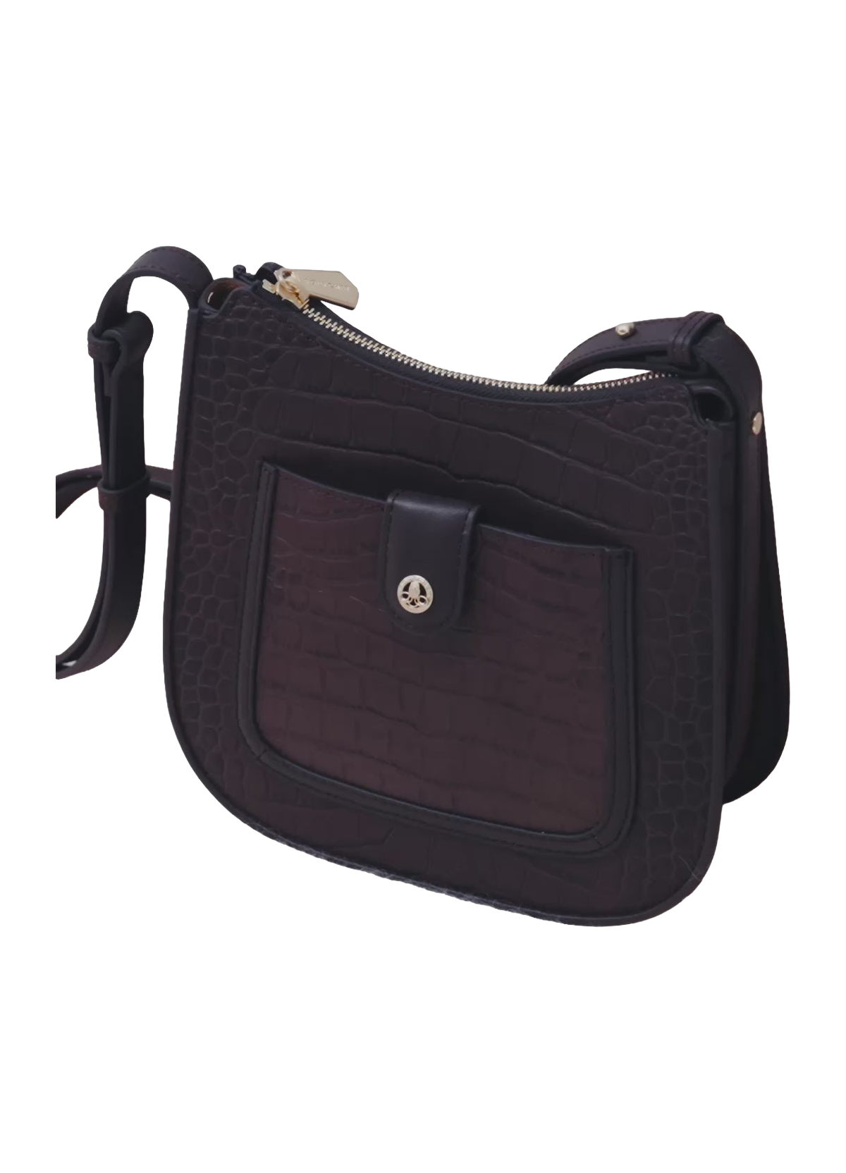 Bride croco  besace marron POURCHET Marron