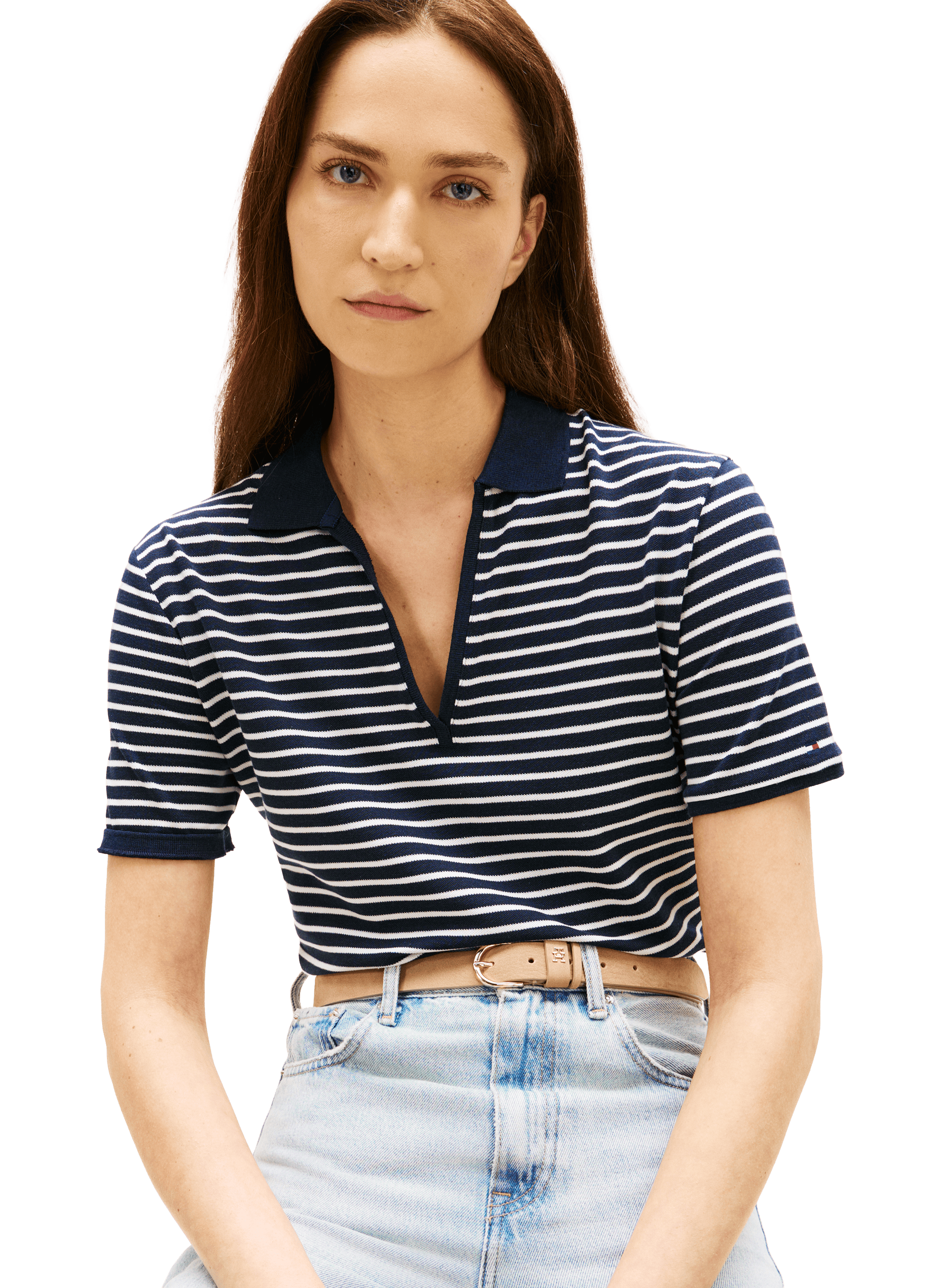 Polo rayé à manches courtes rayé TOMMY HILFIGER Multicolore