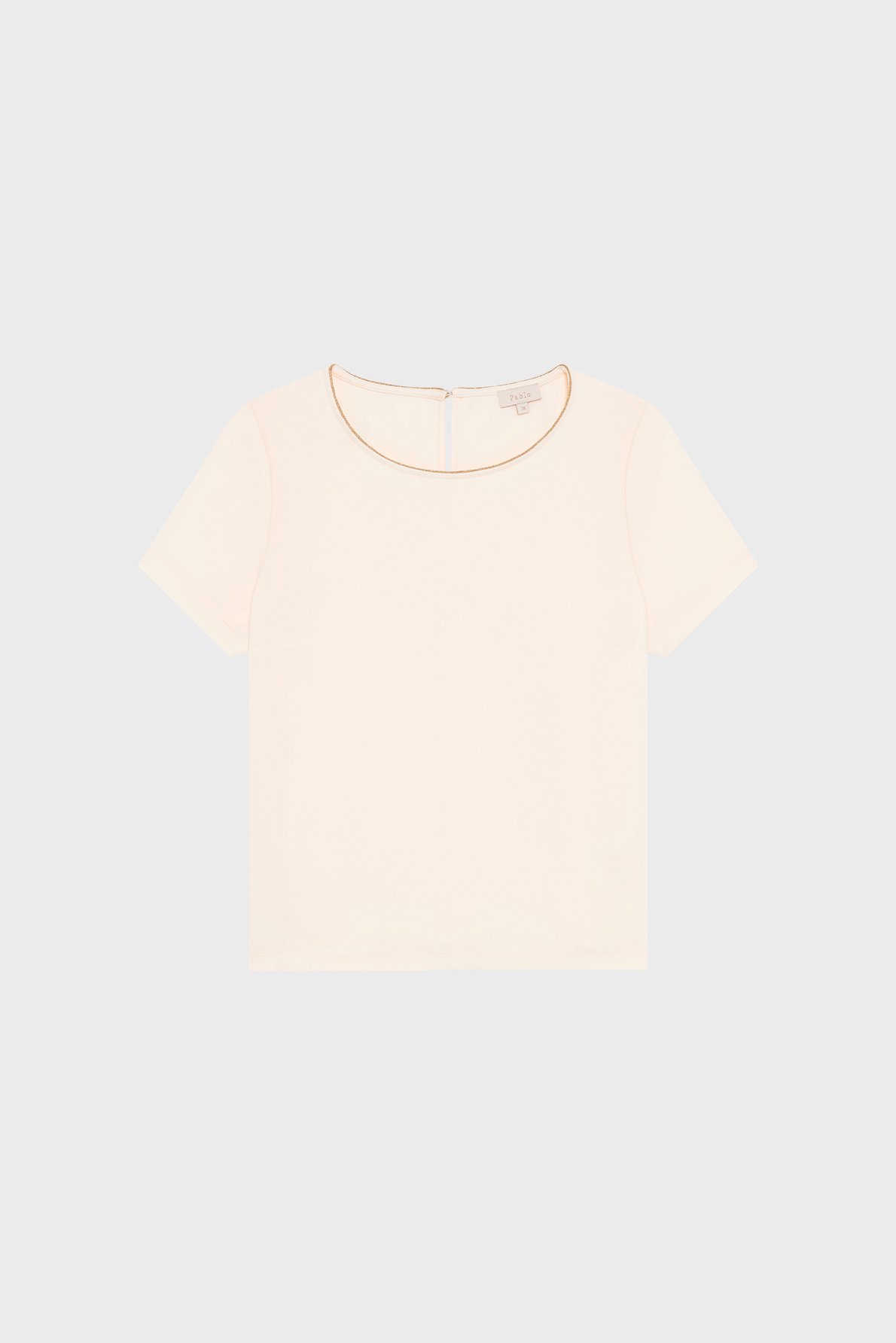 Top fluide à col lurex - carine PABLO Beige