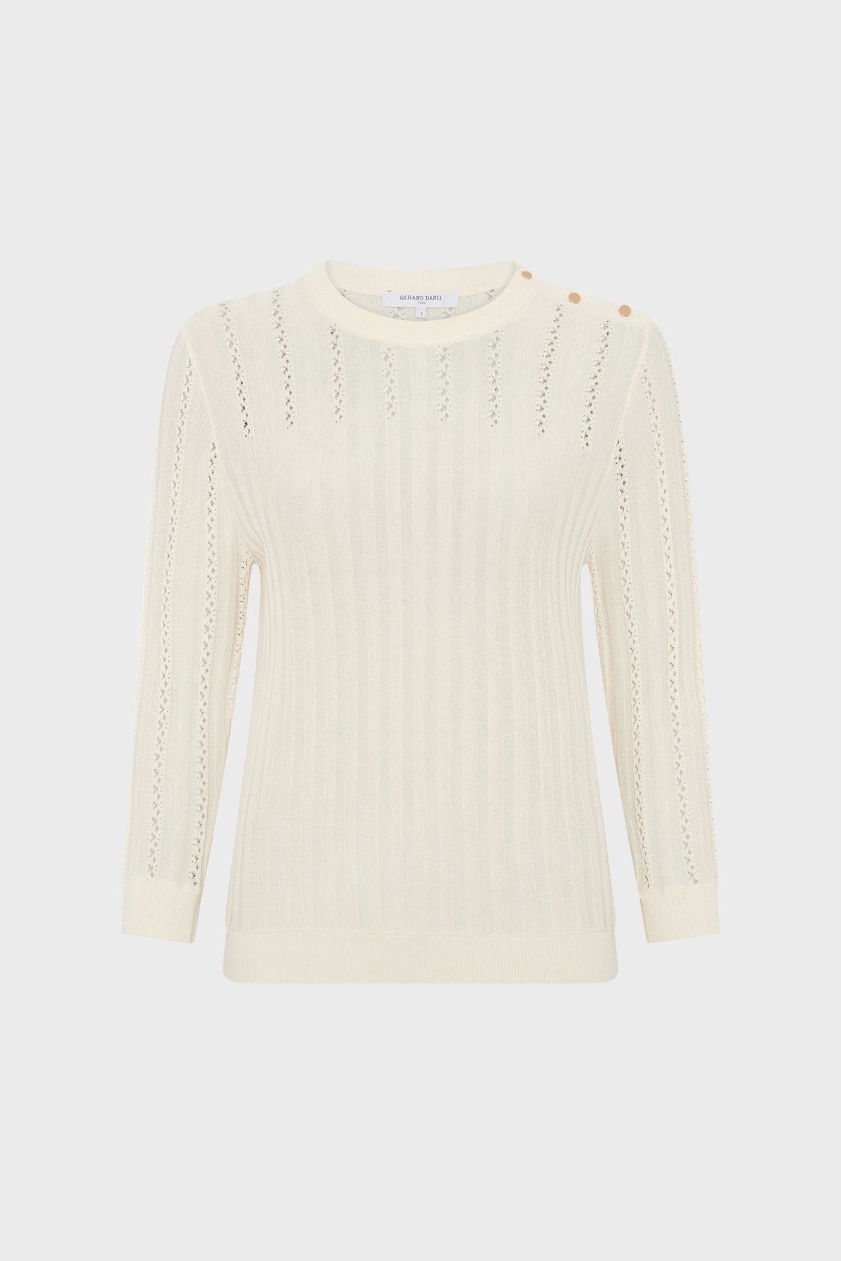 Pull ajouré à boutons dorés - lhena GERARD DAREL Beige
