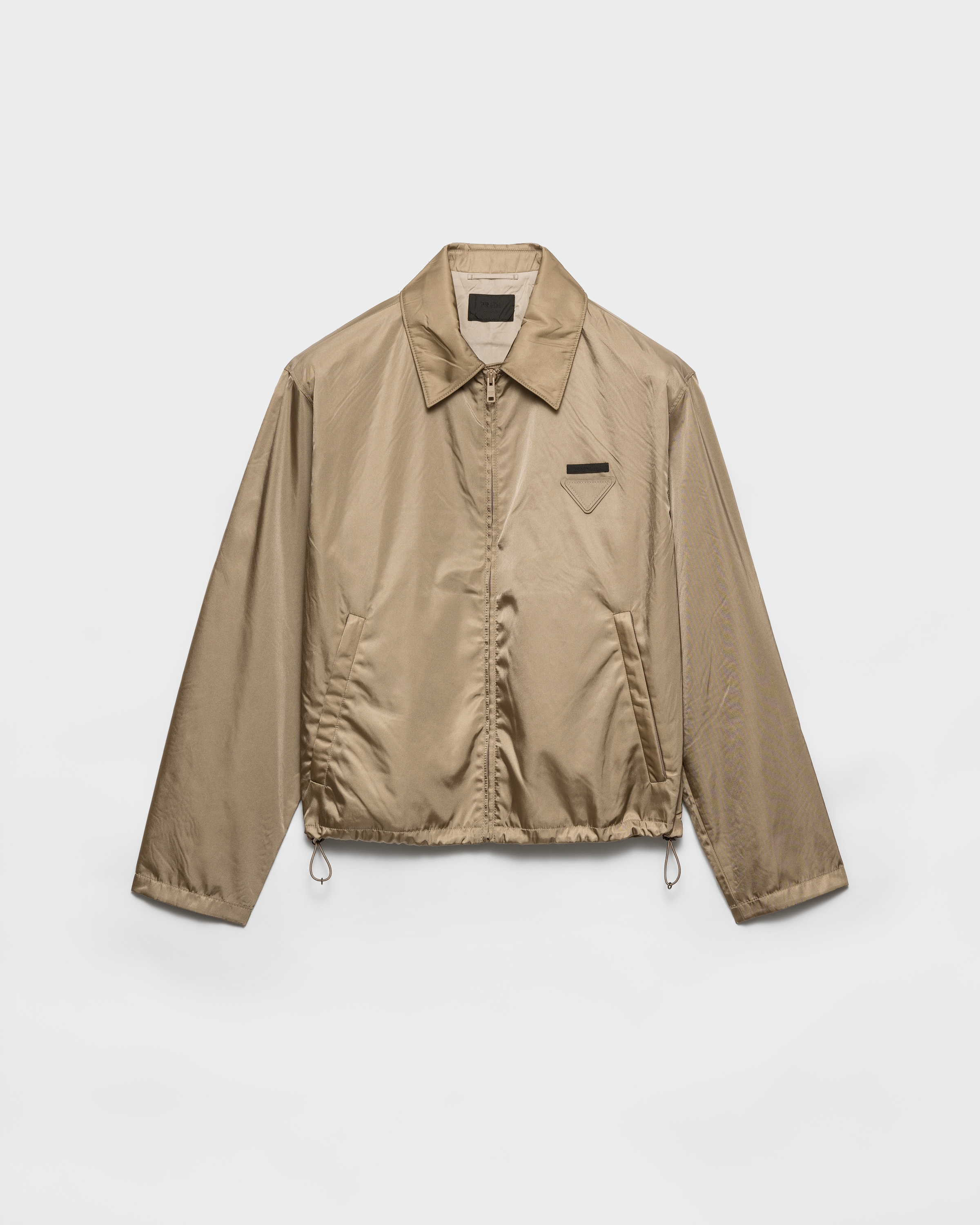 Blouson en re-nylon avec fermeture à glissière PRADA Beige