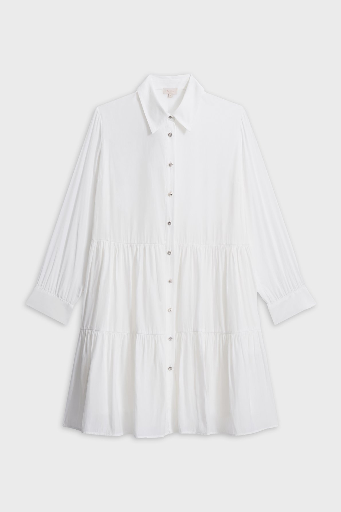 Robe chemise courte à volants - amance PABLO Blanc