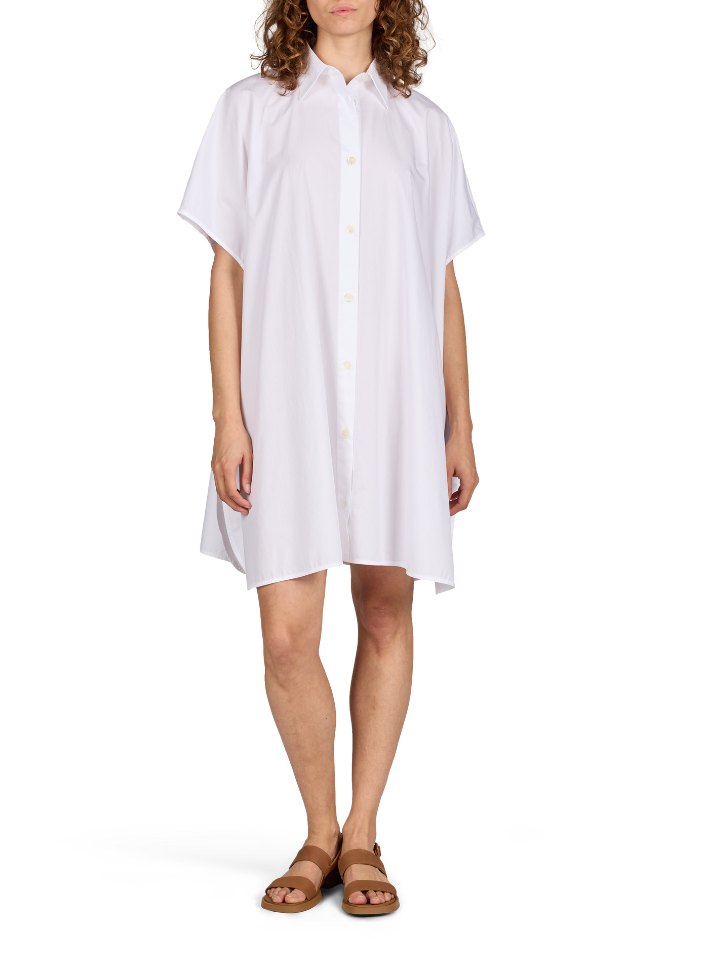 Robe Adriel courte en popeline de coton OFFICINE GENERALE Blanc