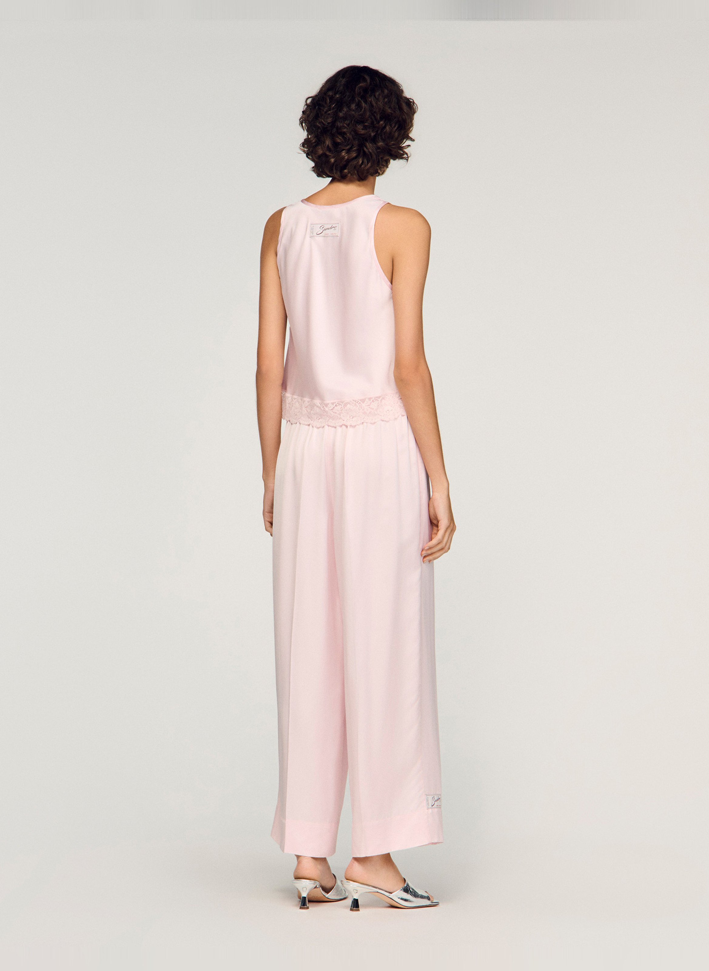 Débardeur col rond SANDRO Rose