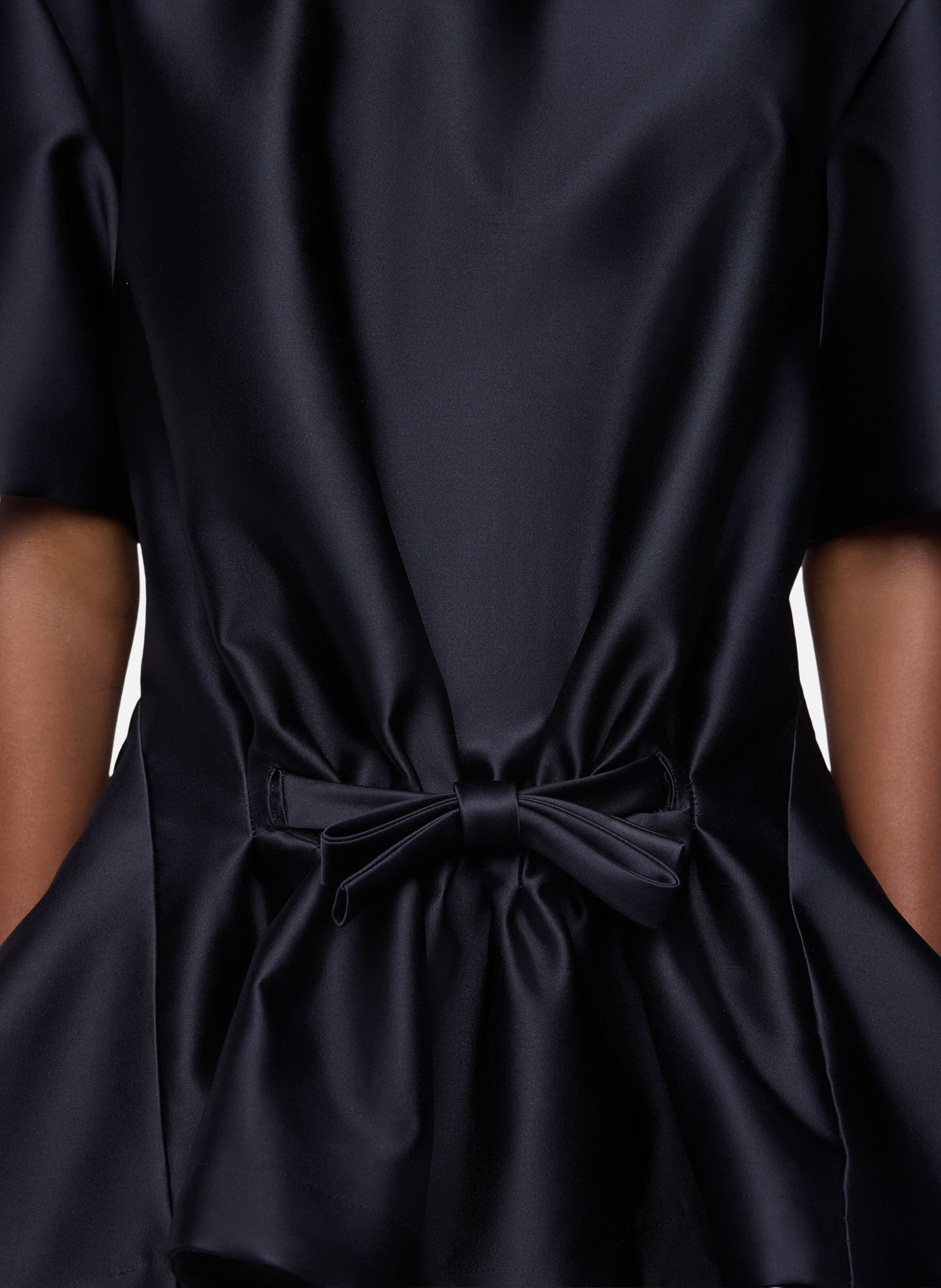 Top structuré en satin avec détail nœud RABANNE Noir