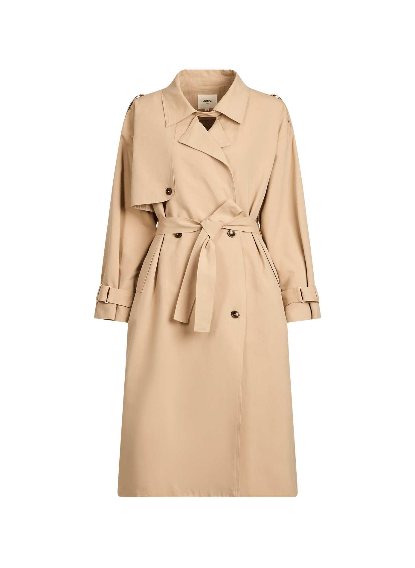 Trench long en coton mélangé ARTLOVE Beige