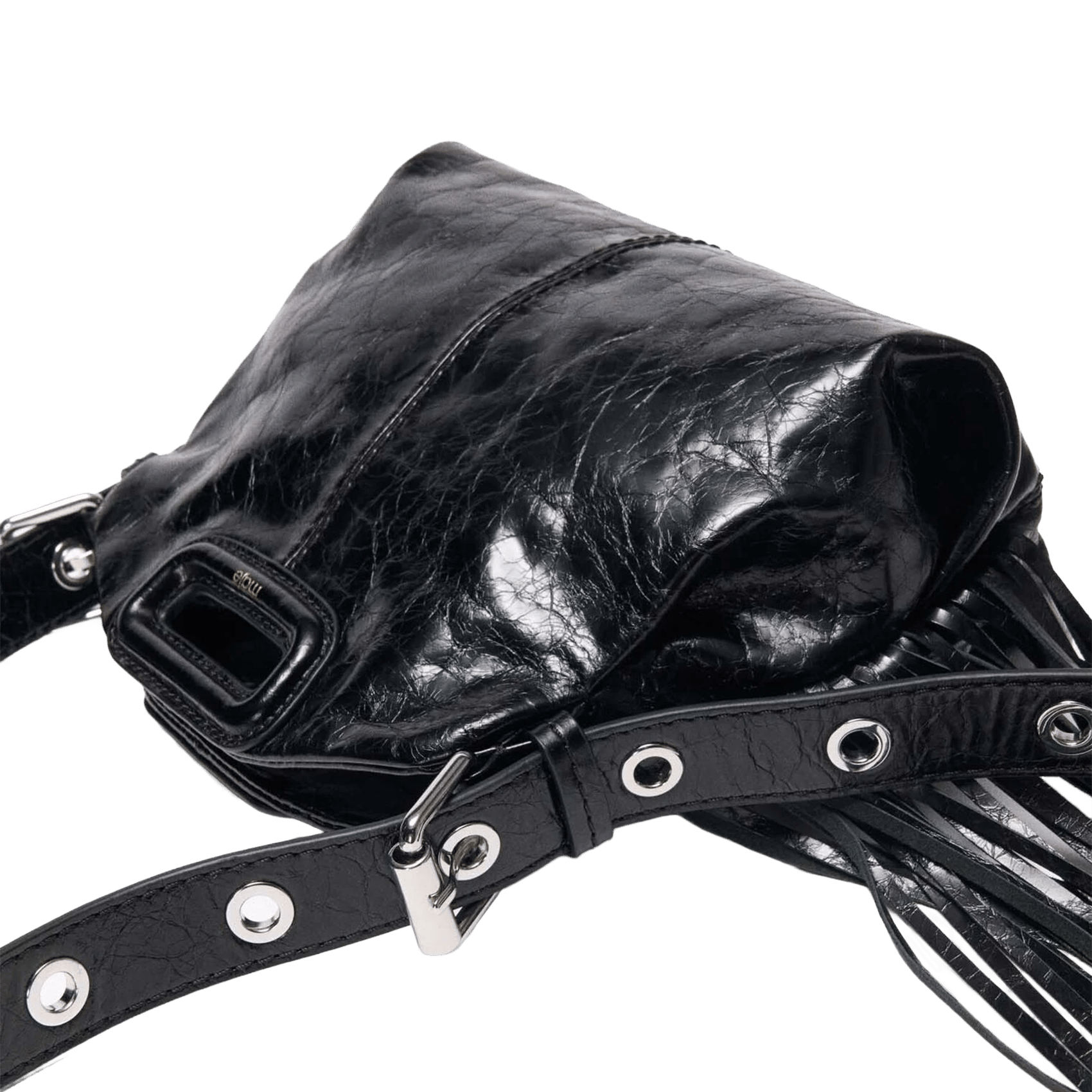 Sac bandoulière en cuir miss m mini MAJE Noir