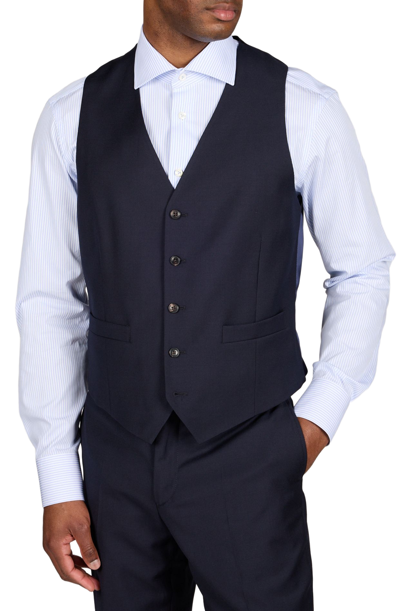 Gilet droit en laine HACKETT Bleu