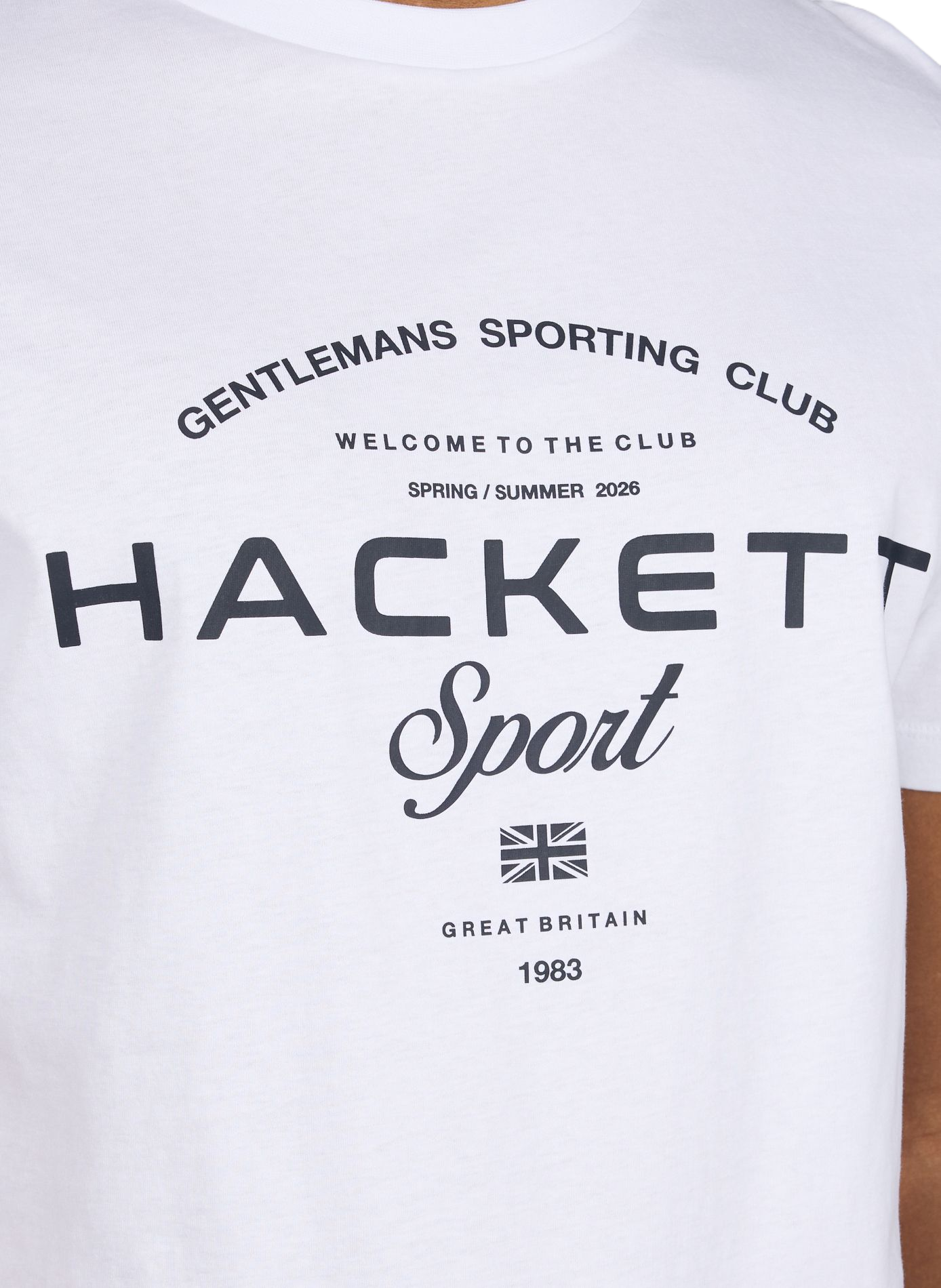 Tee-shirt droit sérigraphié en coton HACKETT Blanc