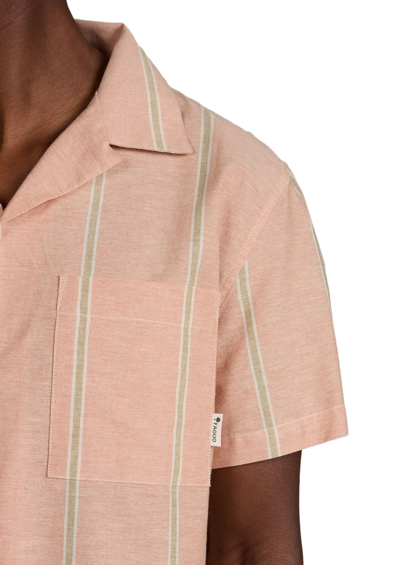Casual straight striped cotton shirt FAGUO Beige