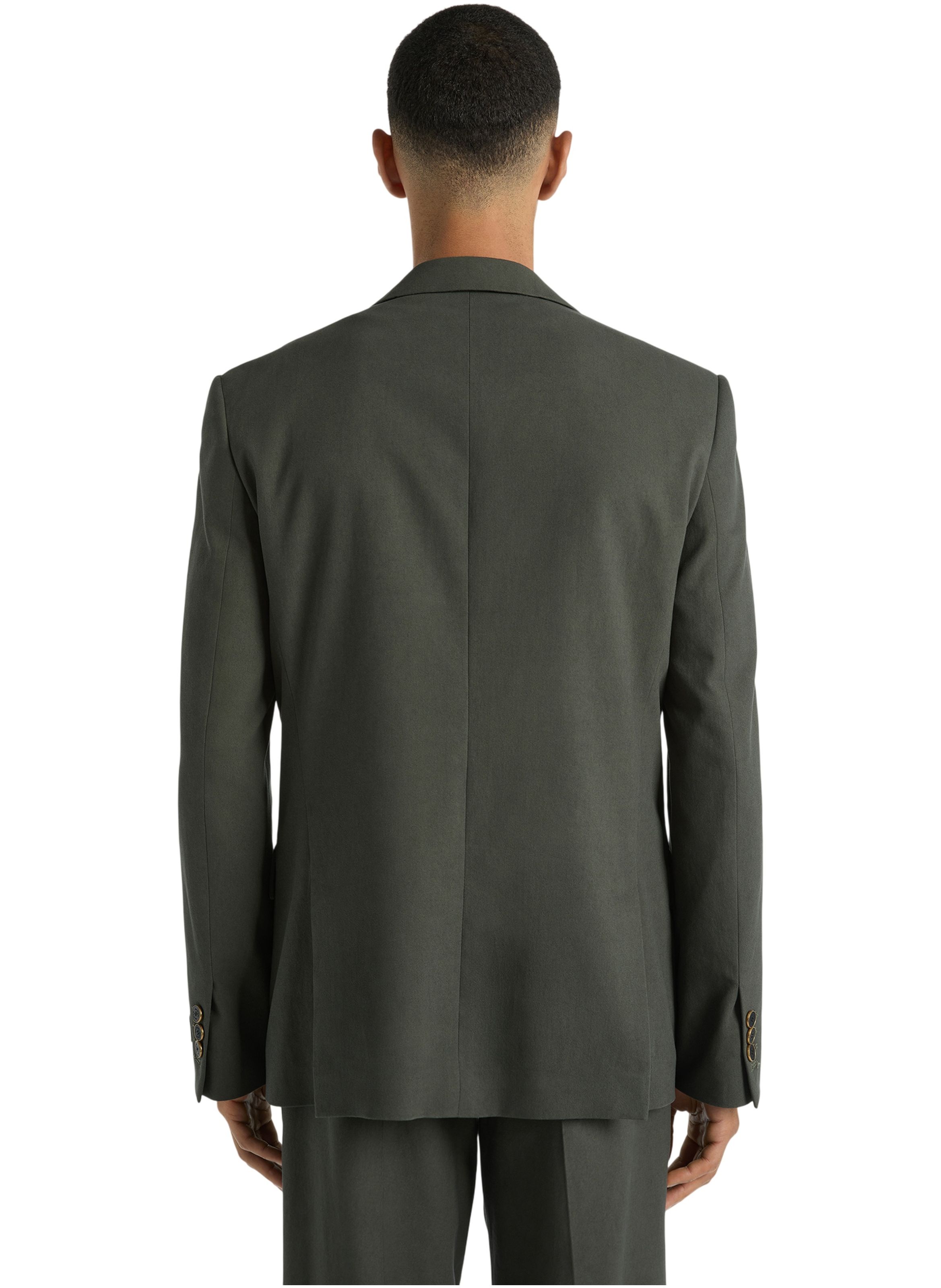 Veste 1 bouton en sergé de coton BALMAIN Vert