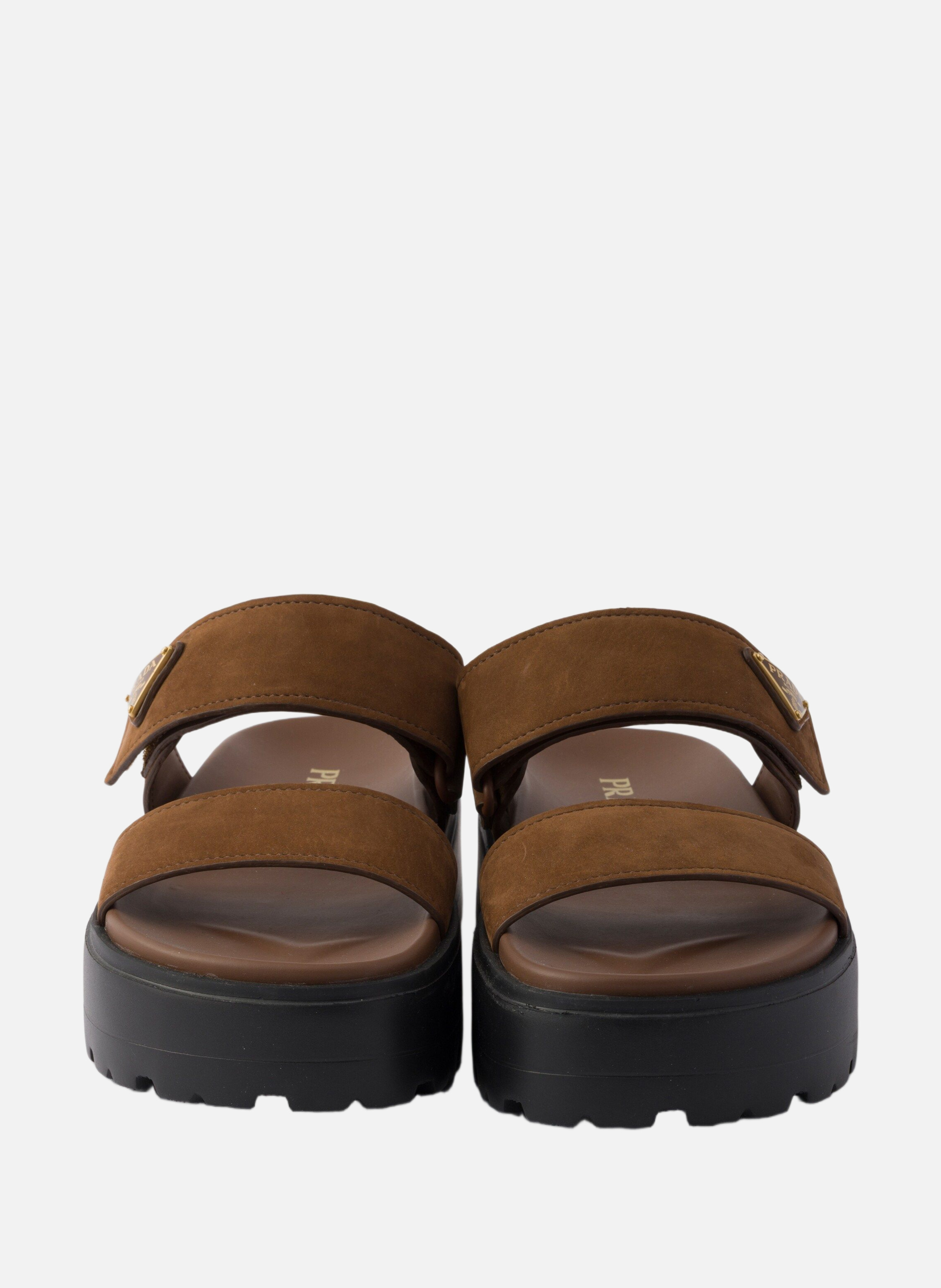 Mules en nubuck PRADA Marron