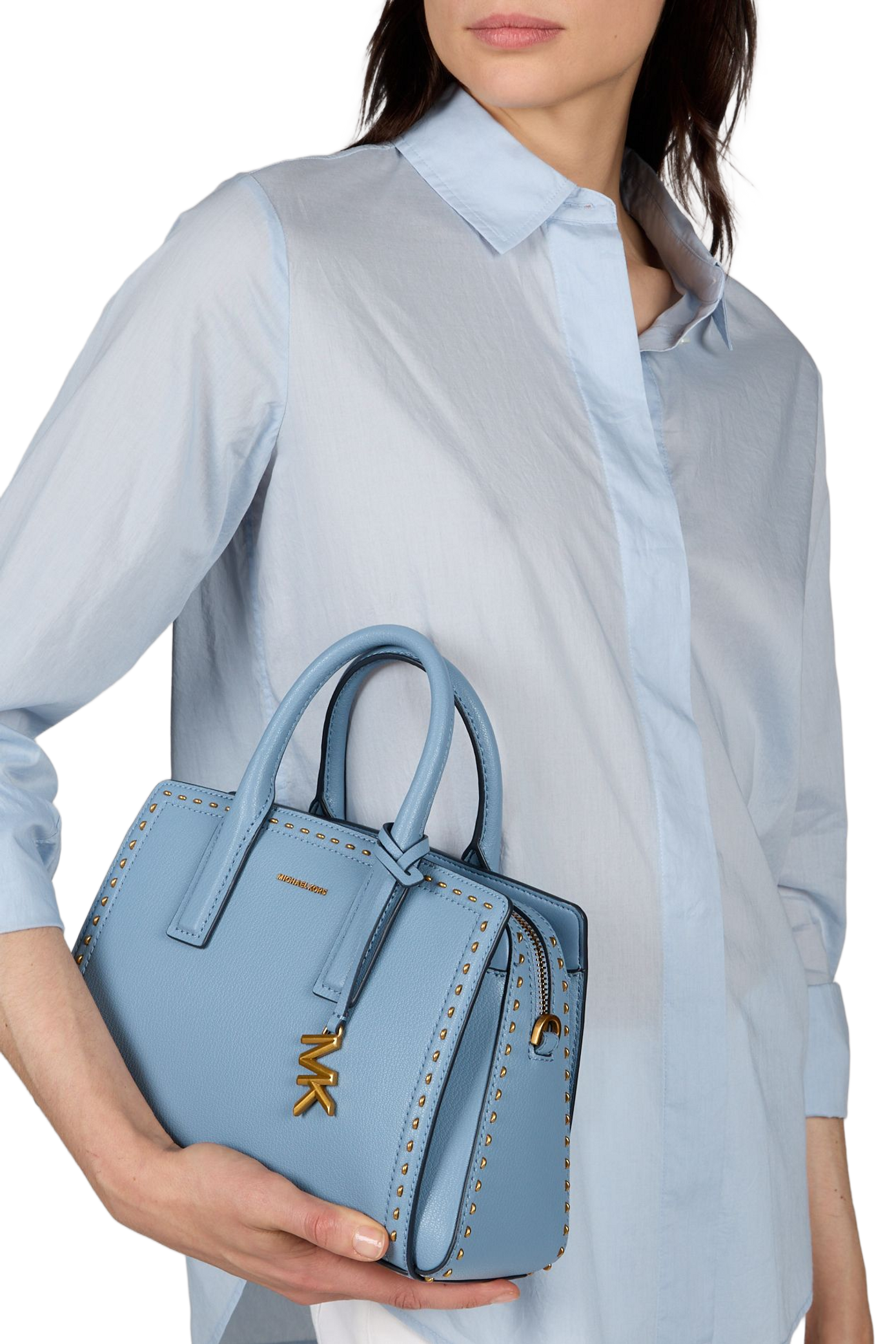 Laila S studded leather handbag MICHAEL KORS Blue