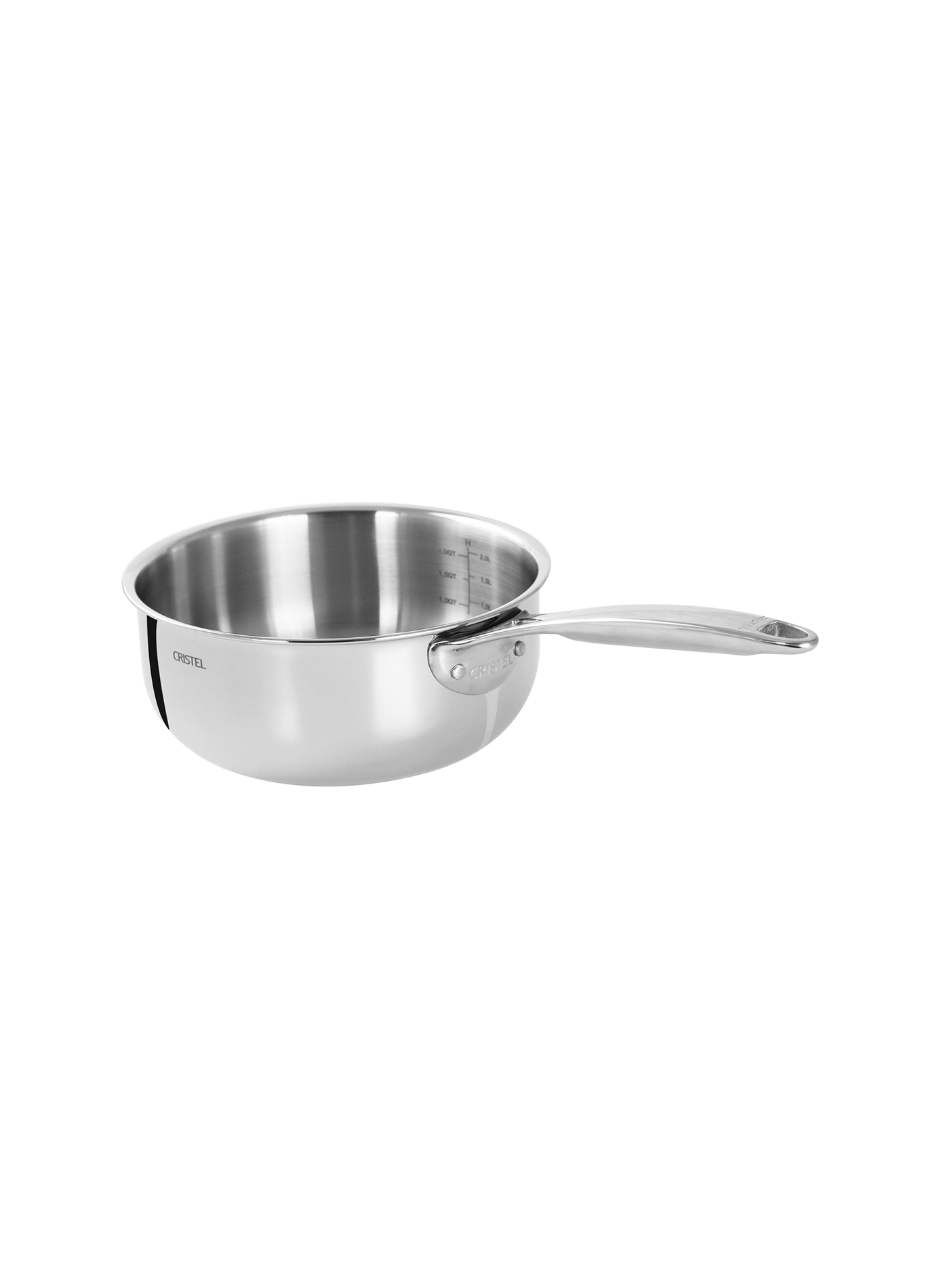 Casserole saucier graduée Castel'Pro en inox CRISTEL Gris