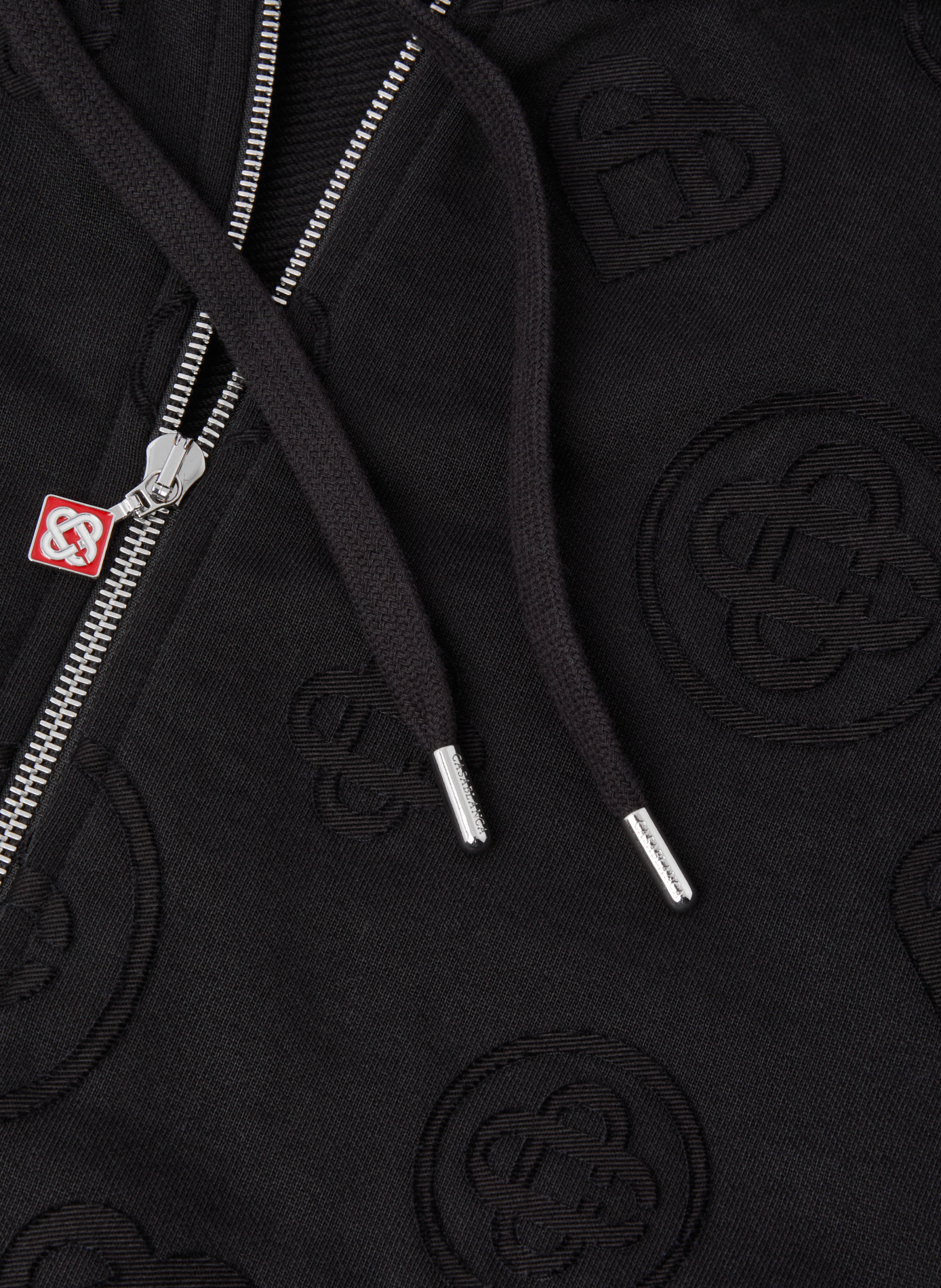 Sweat zippé ample brodé à capuche CASABLANCA PARIS Noir