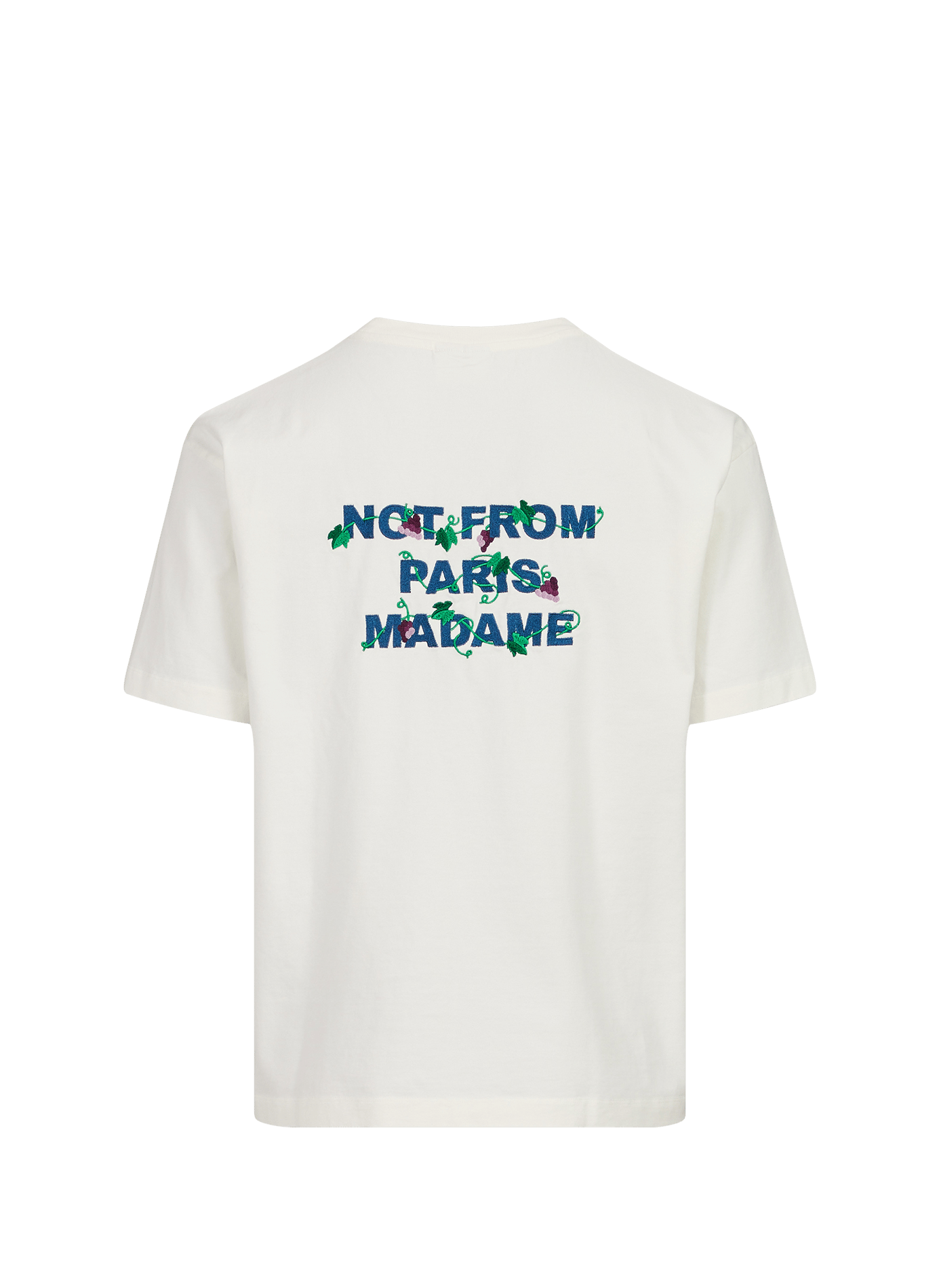 Cotton T-shirt with embroidered back DROLE DE MONSIEUR White