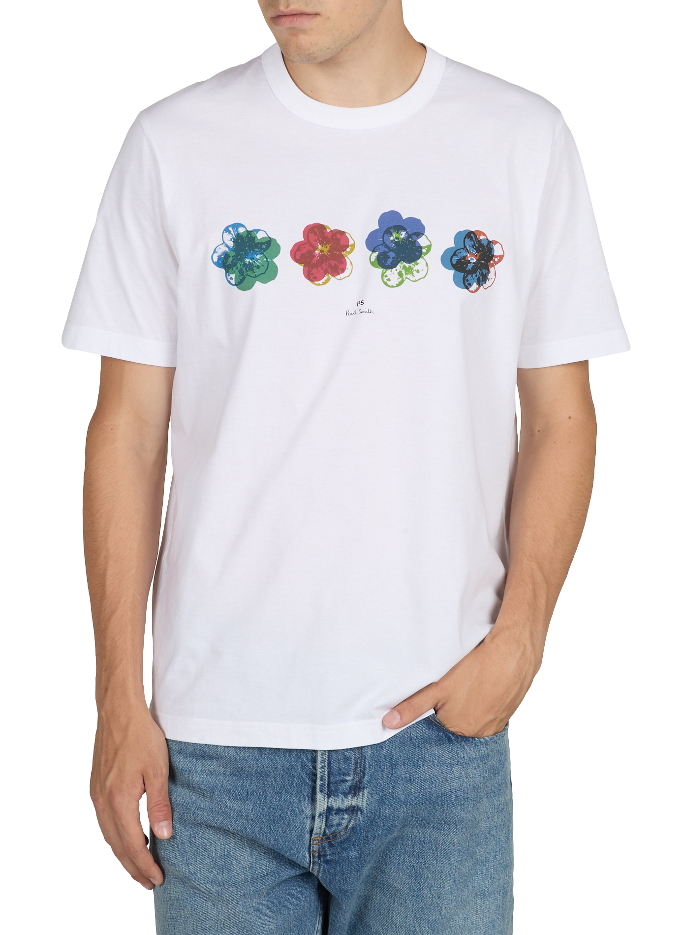 T-shirt droit imprimé en coton PAUL SMITH Blanc
