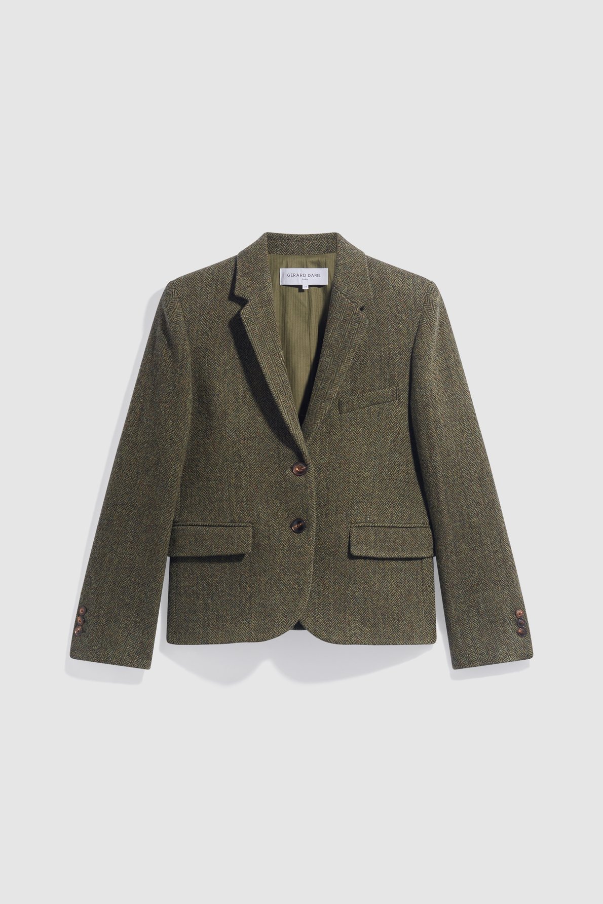 Veste à chevrons en laine vierge - juliet GERARD DAREL Vert