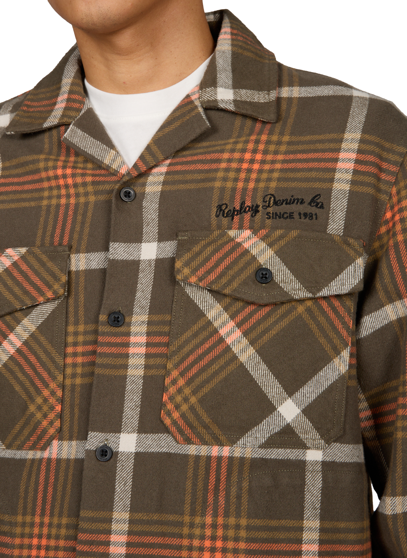 Straight shirt in thick cotton REPLAY Orange