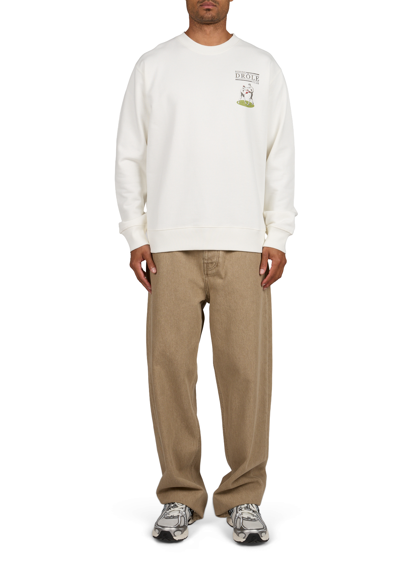 Oversized cotton motif sweatshirt DROLE DE MONSIEUR White