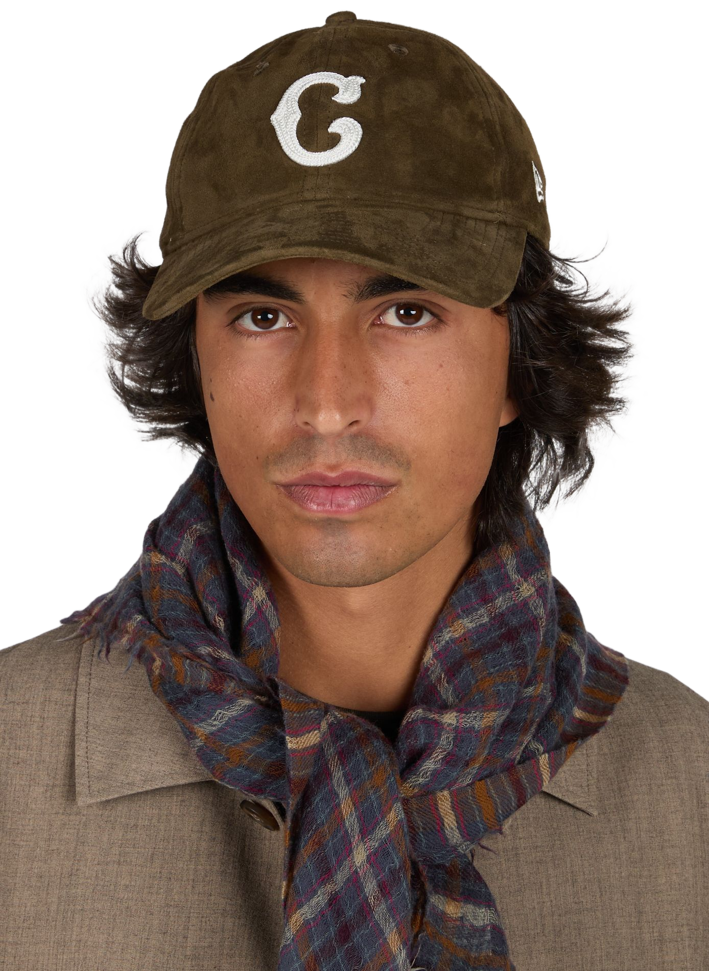 Embroidered Leather Logo Cap NEW ERA Brown