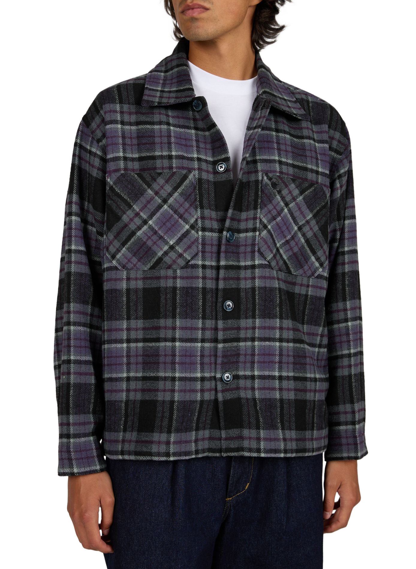 Langarmhemd mit Karomuster aus Tweed CARHARTT WIP Violett