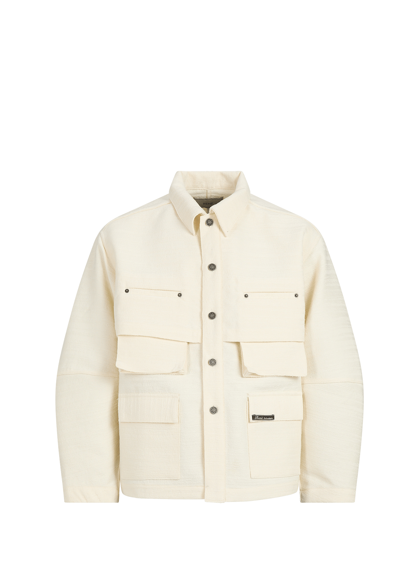 Veste droite en laine mélangée RENÈ Blanc
