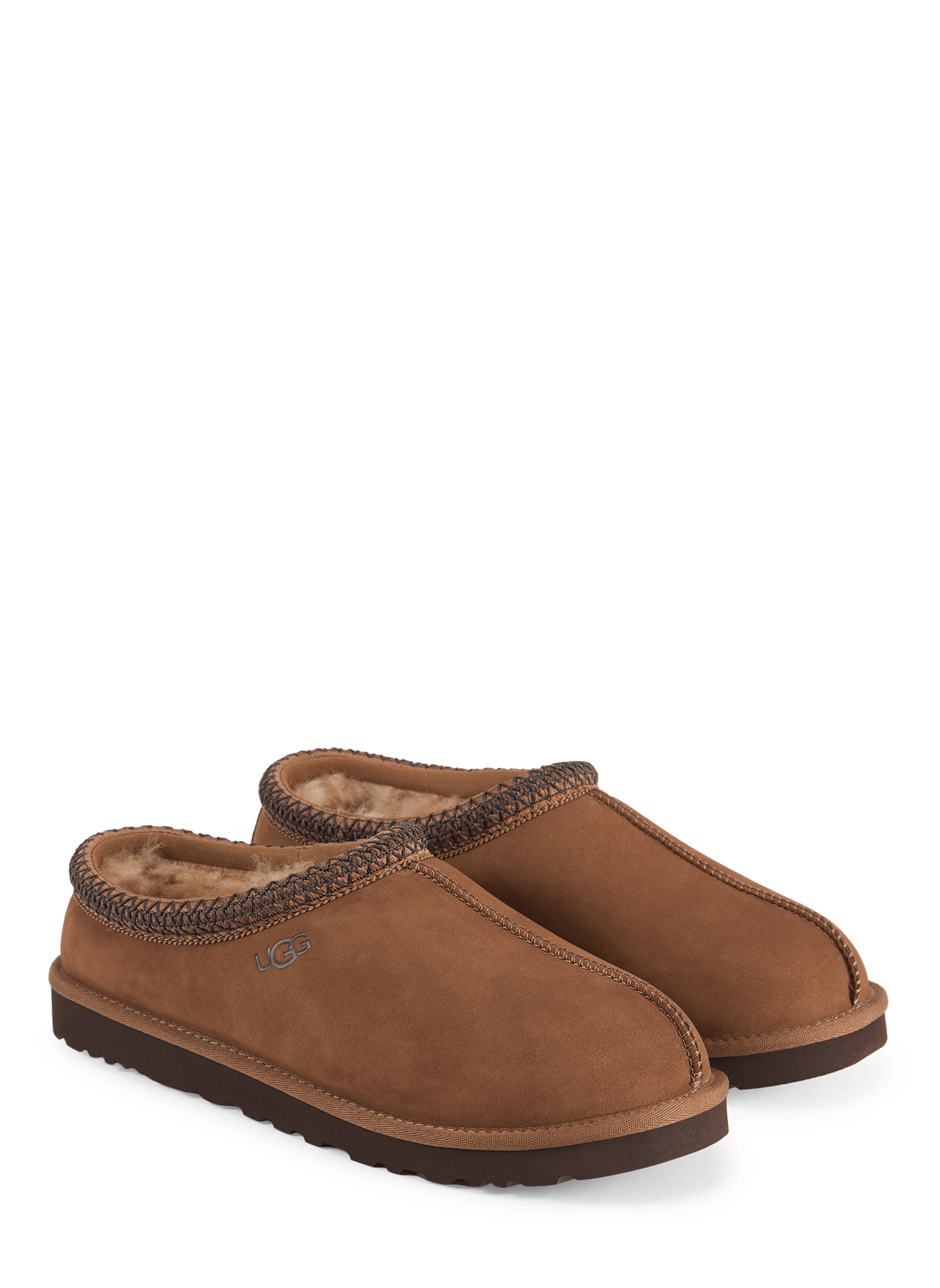 Hausschuhe aus Leder-Mix UGG Braun
