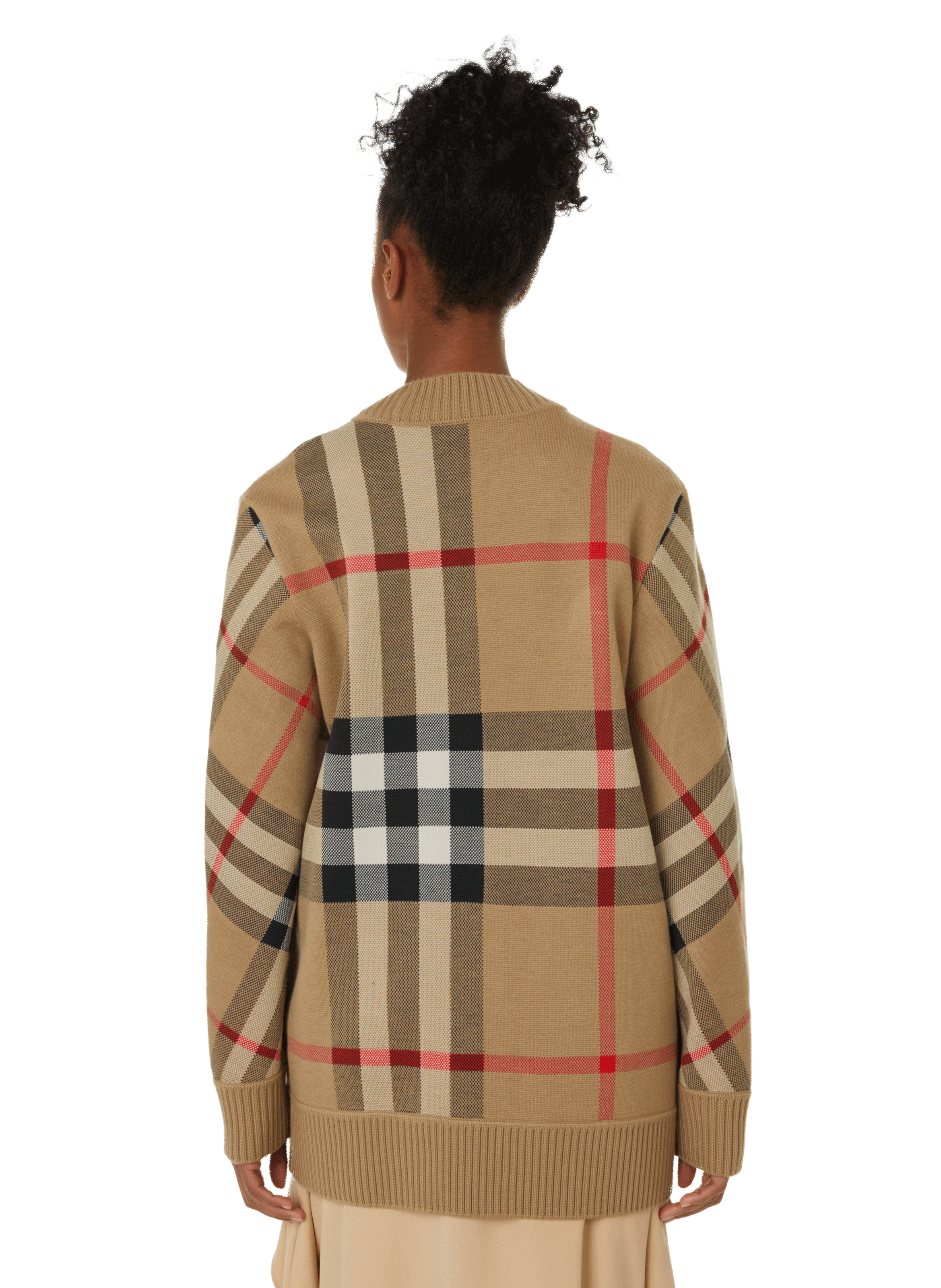 Vintage check merino wool-blend cardigan BURBERRY Brown