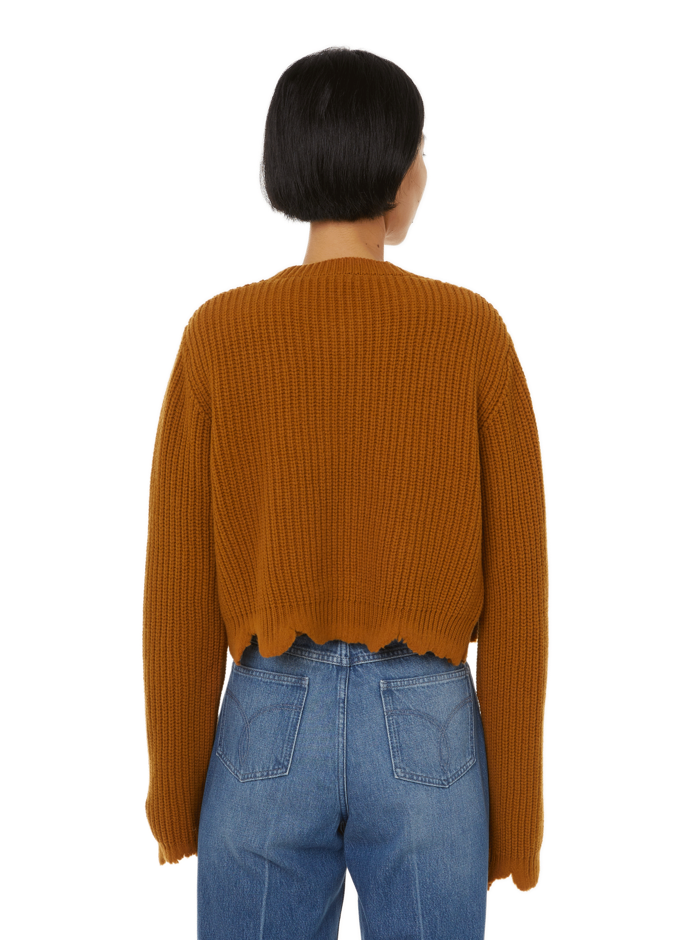 Gilet grunge en laine  VERSACE Marron