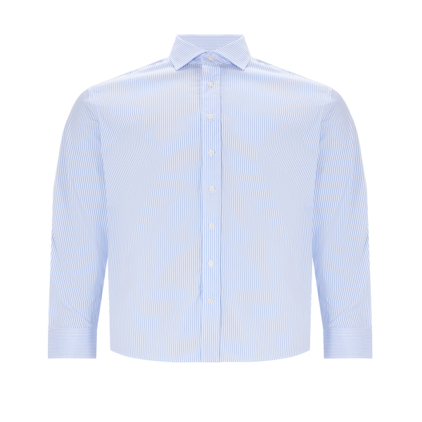 Hackett Striped Cotton Shirt In Blue