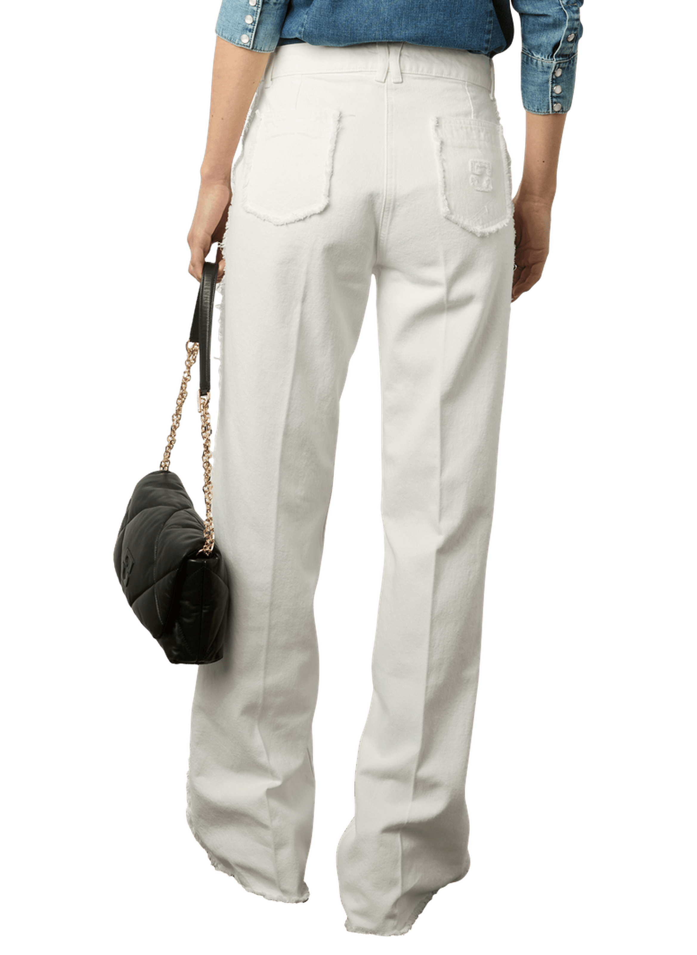 Jean flare écru à franges - anna GERARD DAREL Beige