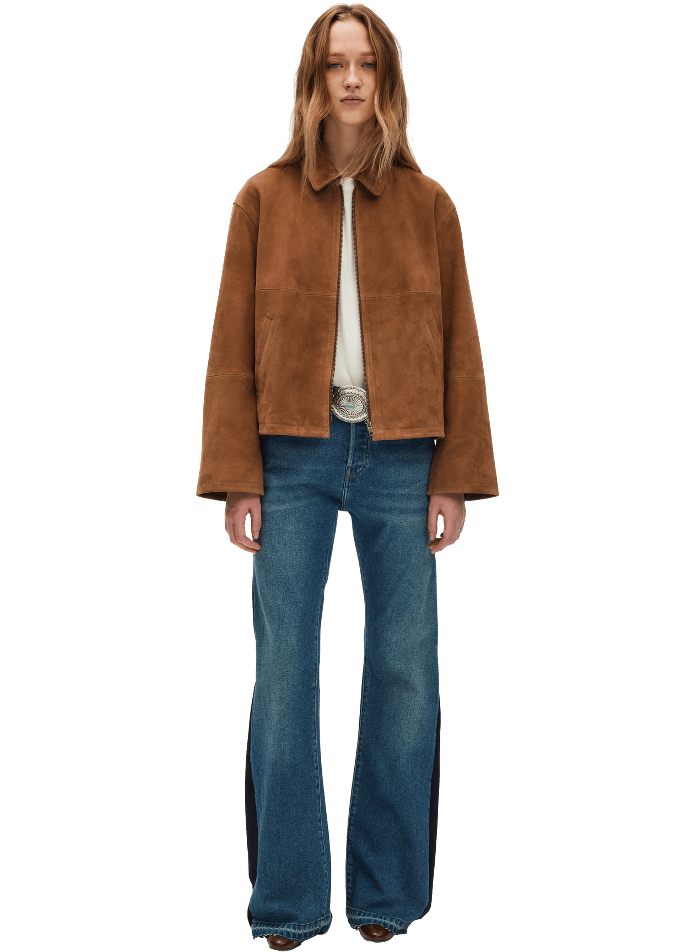 Blouson en cuir velours - rosella PABLO Beige