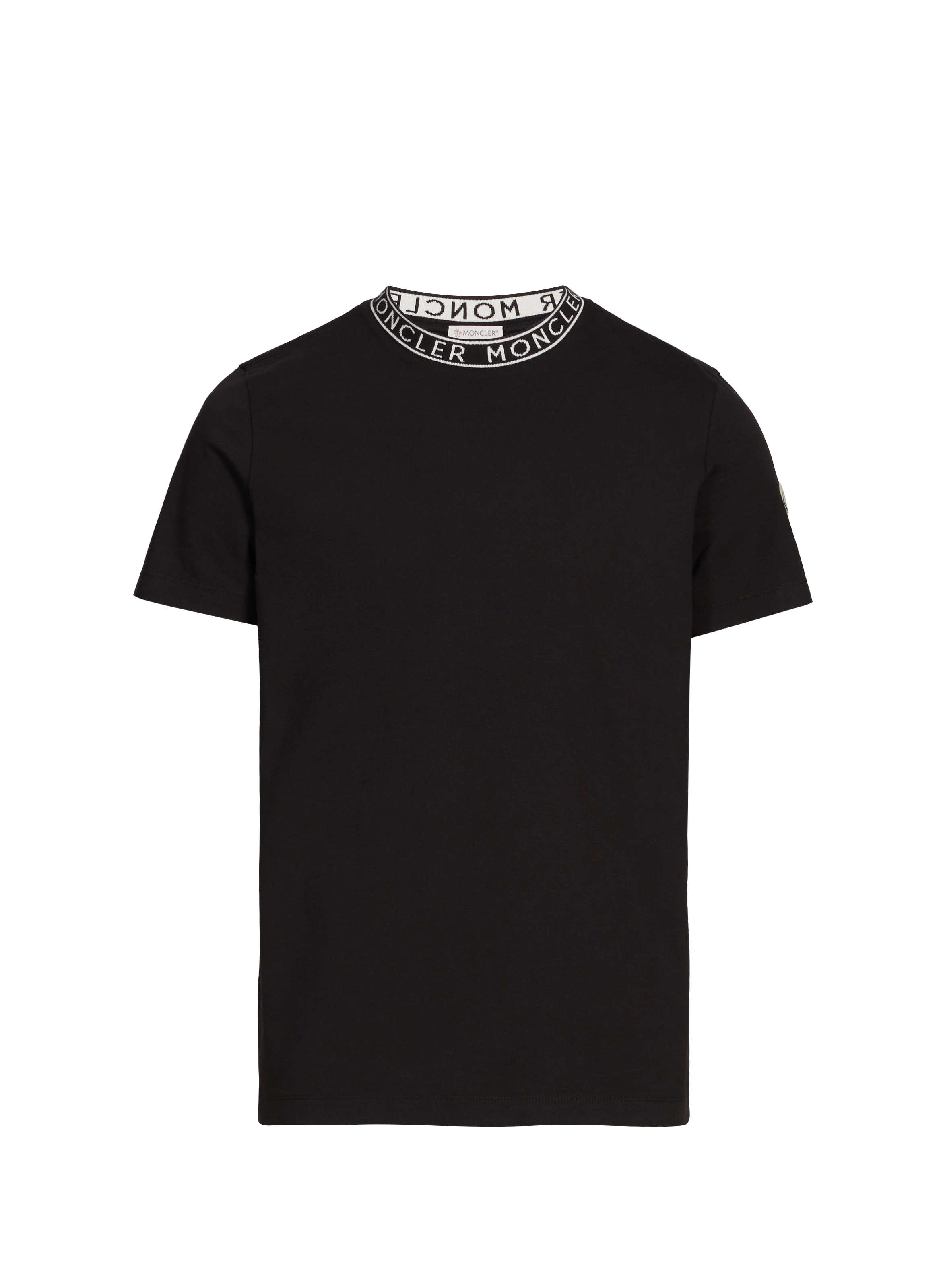 Cotton T-shirt with printed collar MONCLER Black