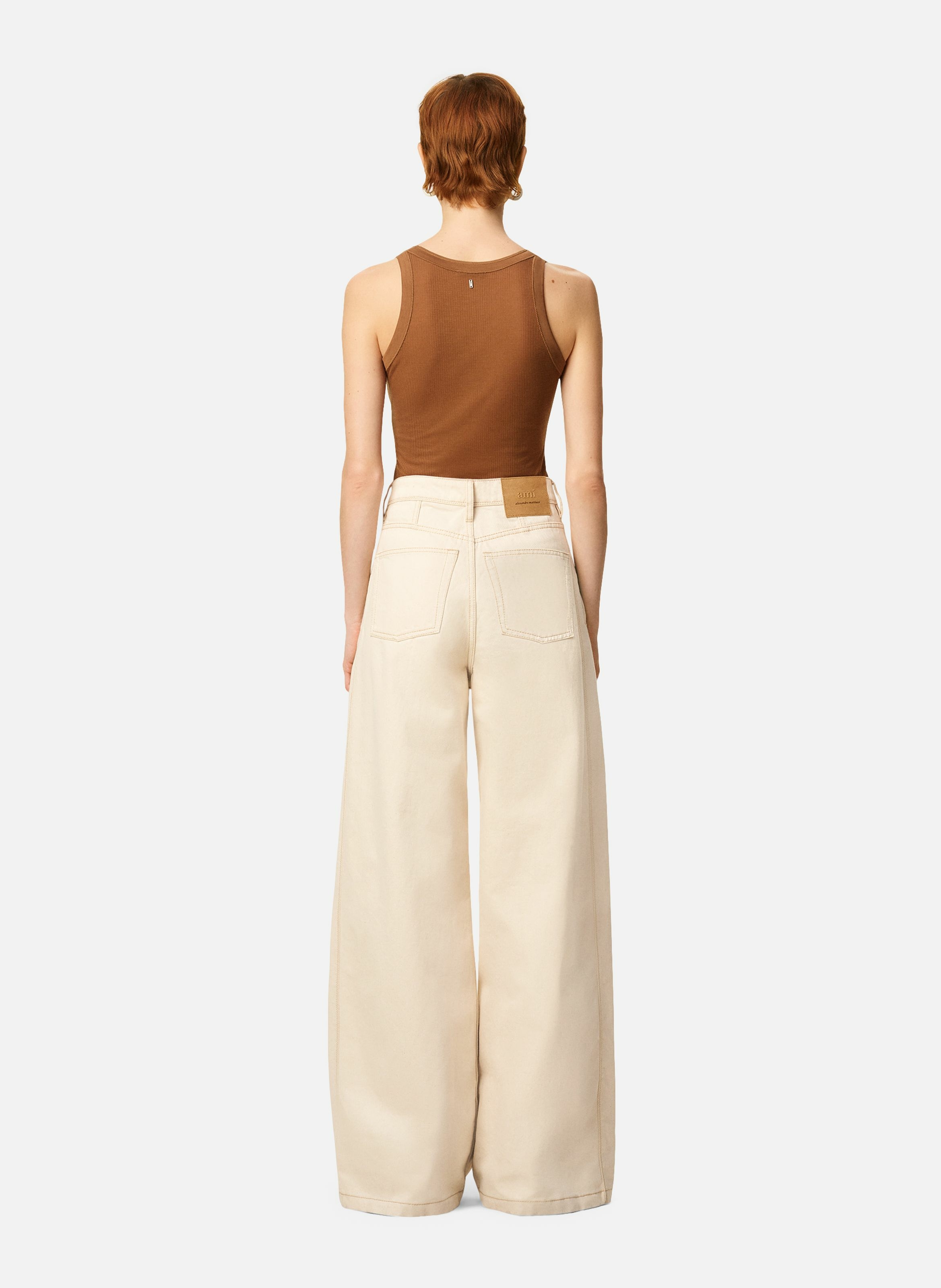 Jean coupe très large en coton AMI PARIS Blanc