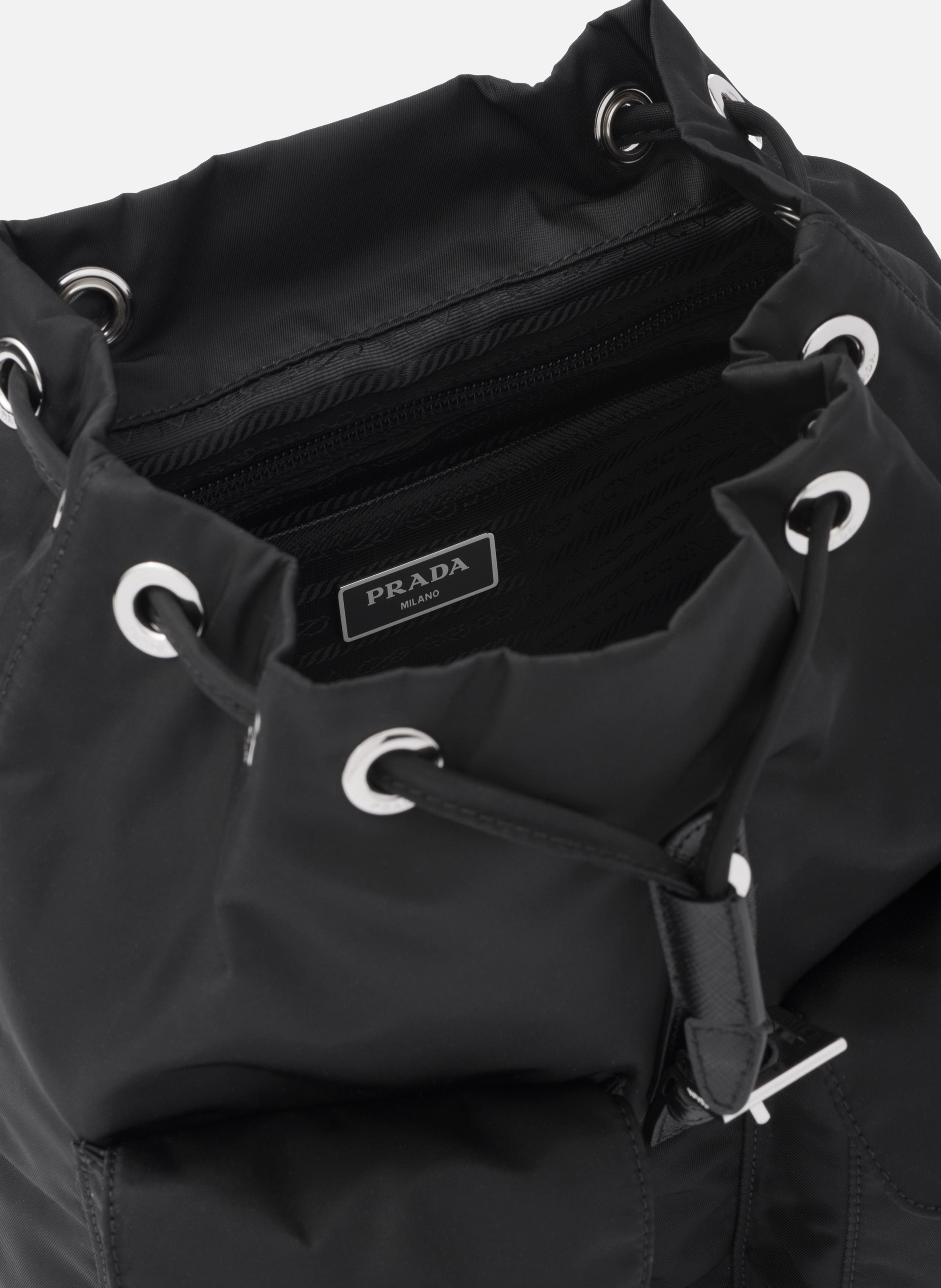 Petit sac à dos en re-nylon PRADA Noir