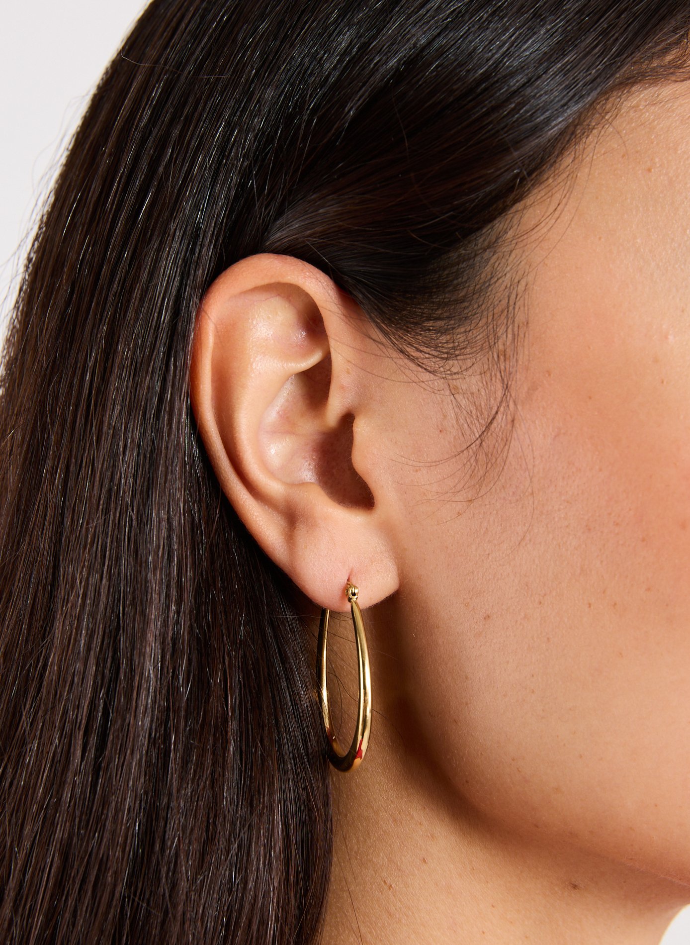 Boucles d'oreille créoles ovales  AU PRINTEMPS PARIS Doré